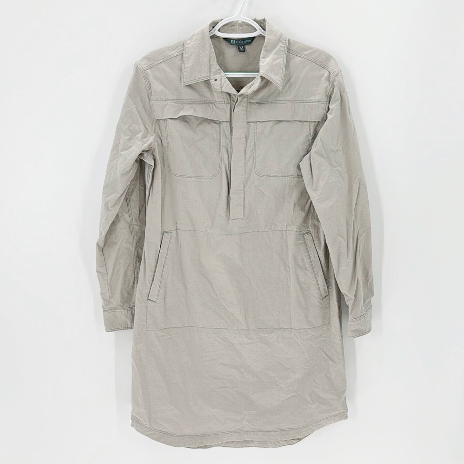 Other Title Nine Wren Utility Shirt Dress beige casual work Size M / US 6-8 / IT 42-44 - 2 Thumbnail