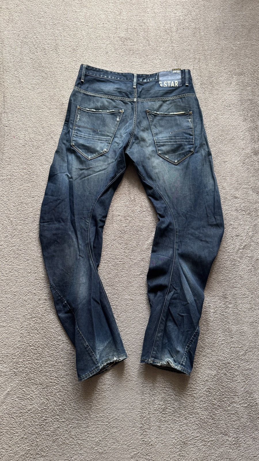 If Six Was Nine G-Star Vintage Y2K Arc Loose Tapered Biker Jeans Size US 34 / EU 50 - 3 Thumbnail