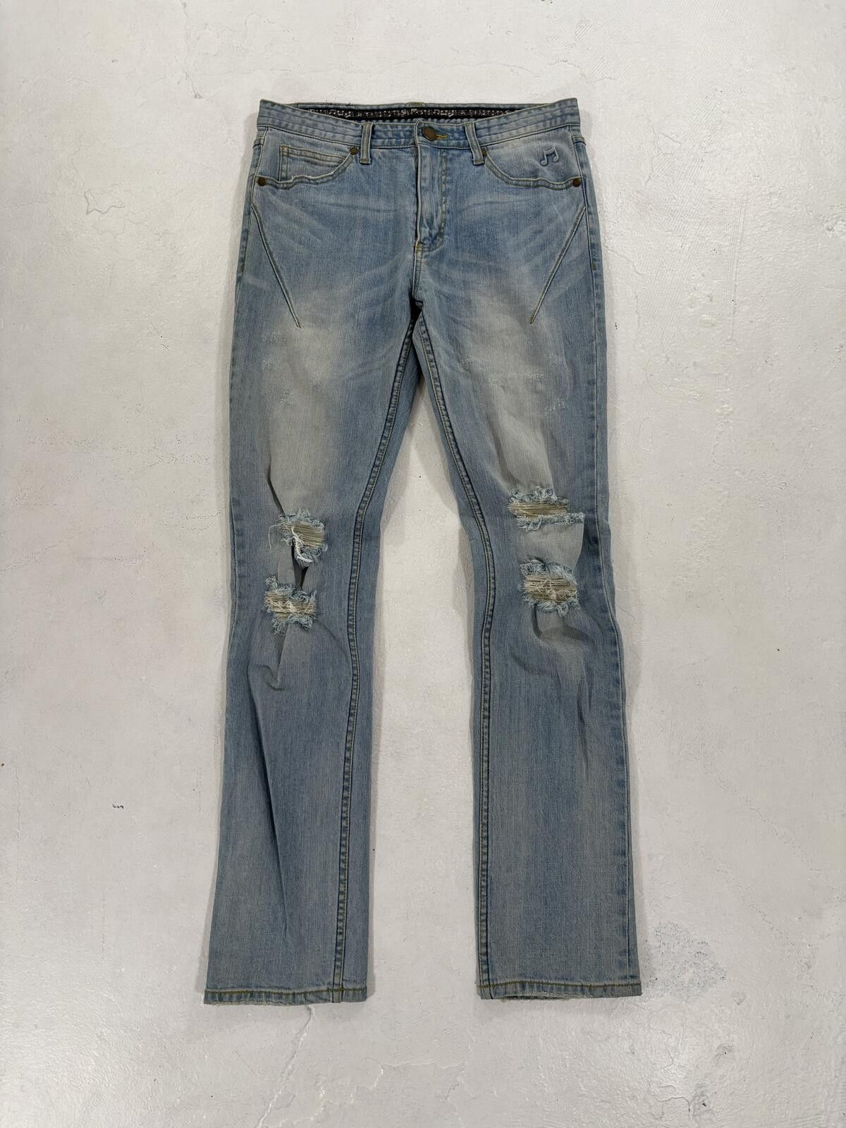 Number (N)ine Number (N)ine Music Note Crash Denim Size US 30 / EU 46 - 1 Thumbnail