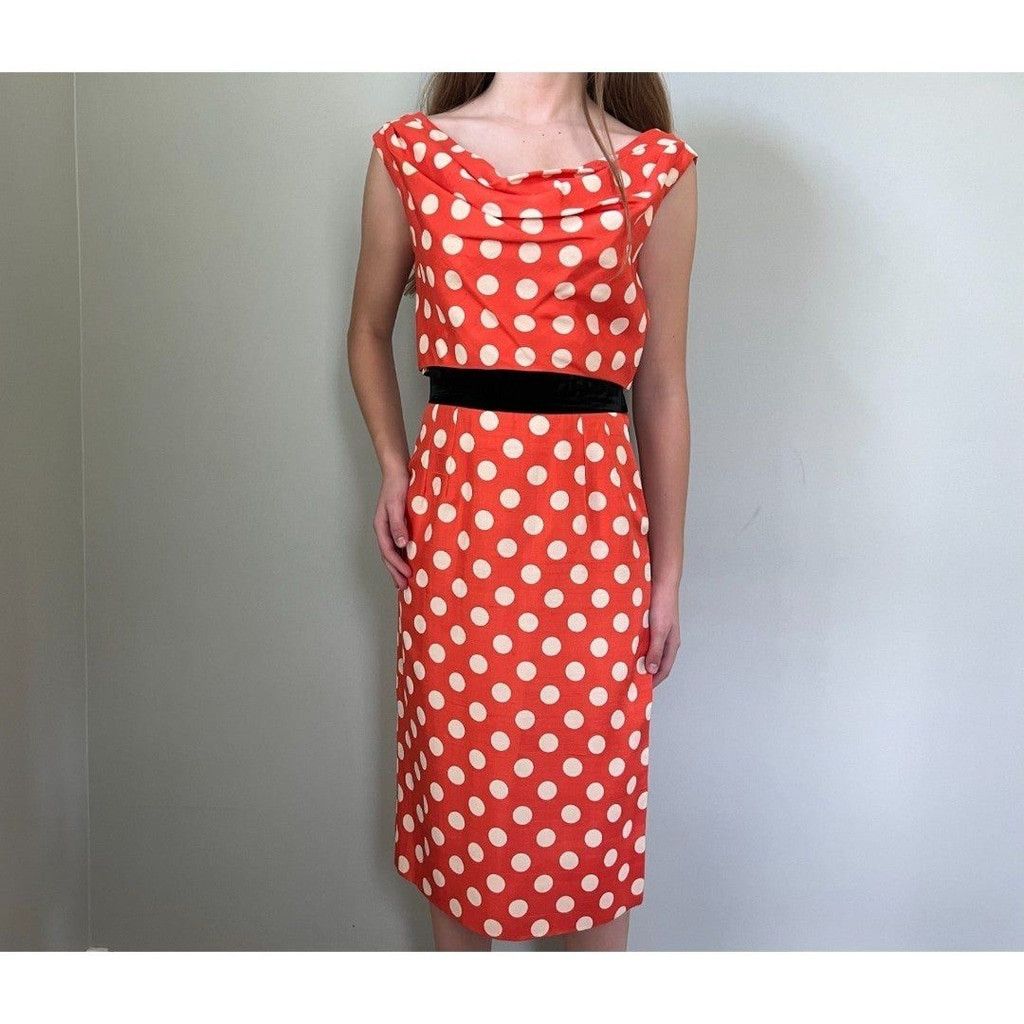 Vintage 1950s Vintage Red & White Polka Dot Betty Boop Dress Size S / US 4 / IT 40 - 2 Thumbnail