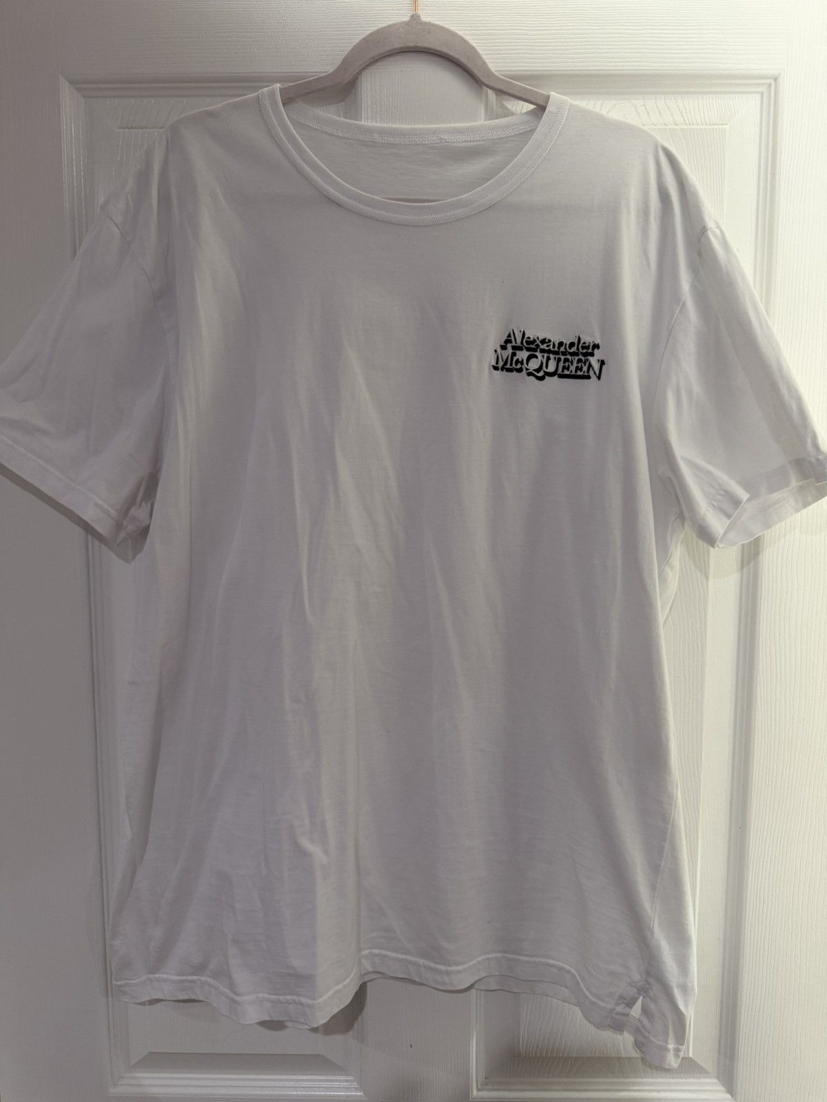 Alexander McQueen Alexander McQueen | White Embroidered T Shirt Size XXL Size US XXL / EU 58 / 5 - 1 Thumbnail