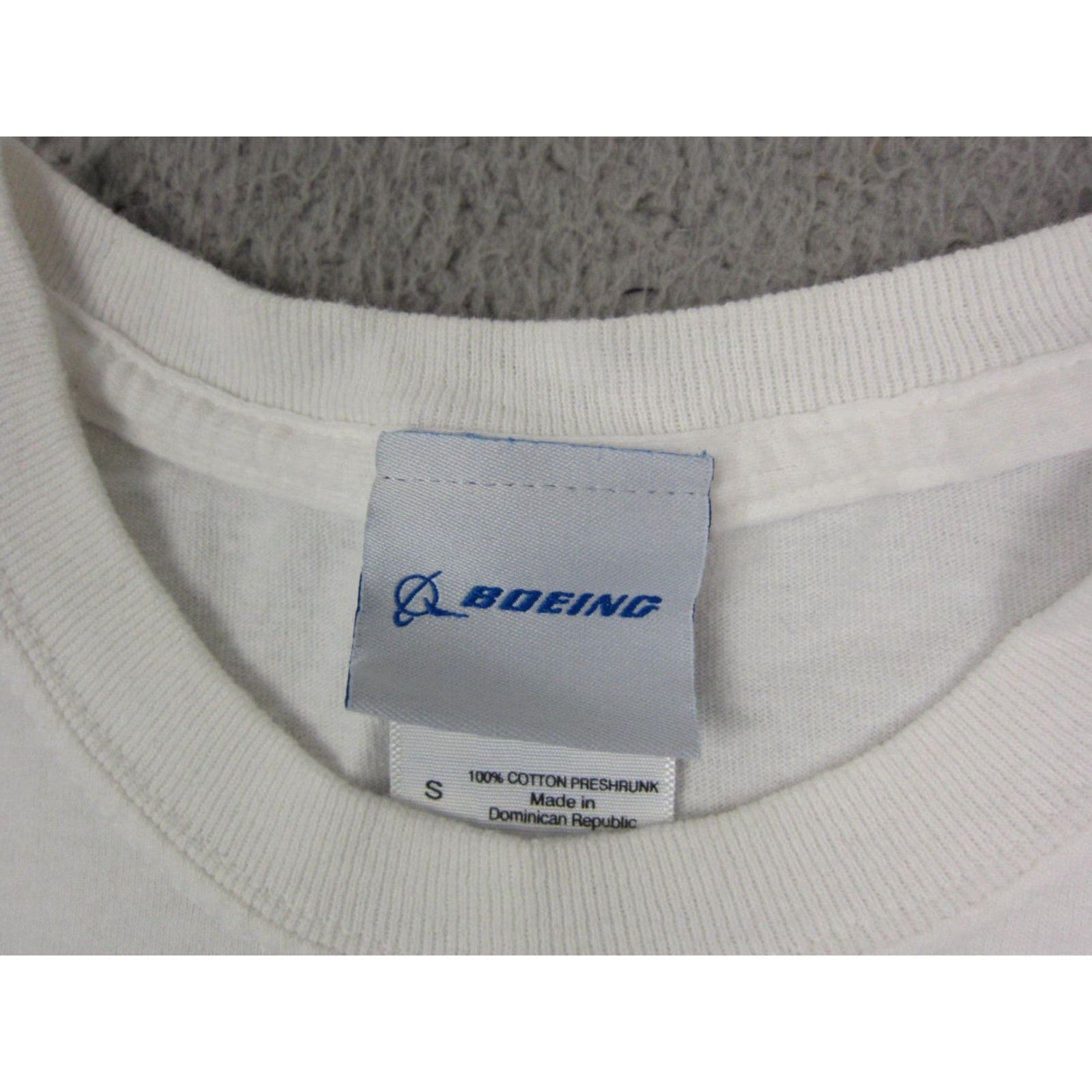 Vintage Boeing Shirt Adult S White Cotton Logo Vintage Sold - Mens T-Shirt - Short Sleeve Crew Neck Aviation City Transportation 90s Size US S / EU 44-46 / 1 - 5 Thumbnail