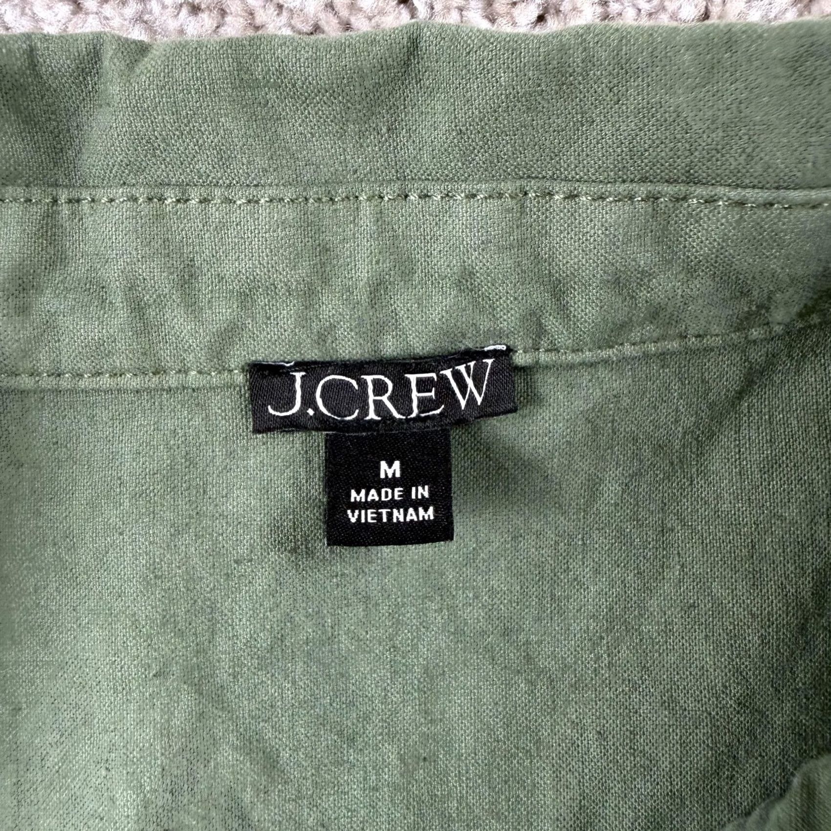 J.Crew J. Crew Blouse Womens Medium Green Collared Crop Long Sleeve Popover Top Casual Size M / US 6-8 / IT 42-44 - 3 Thumbnail