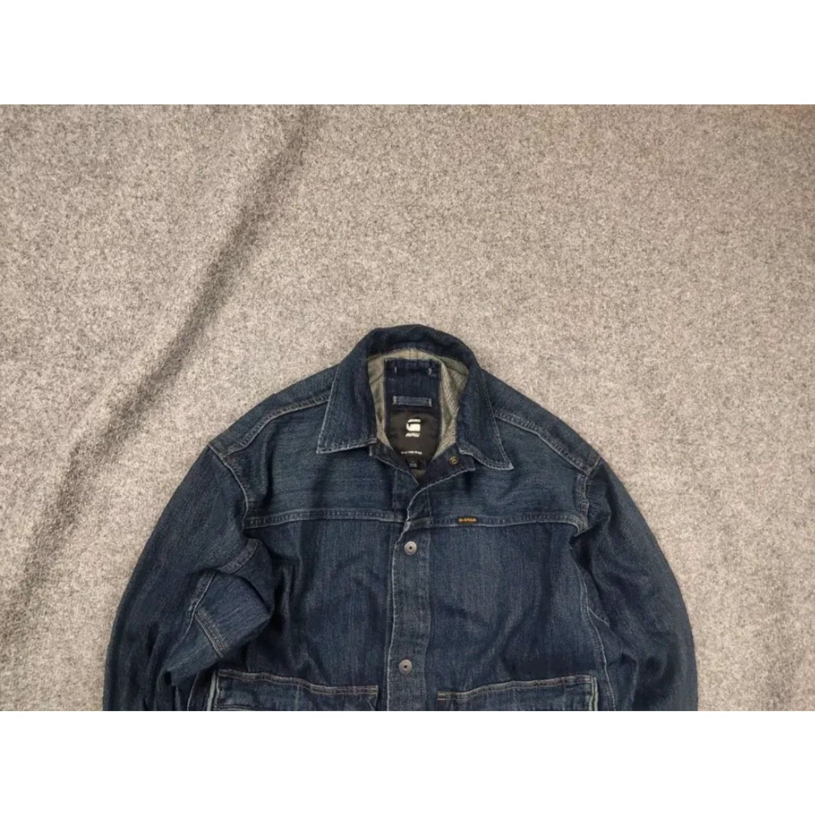 G-Star G-Star RAW Utility Coach Dakota Cargo Pocket Baggy Denim Blue Vintage Jacket Mens L Blue Denim Cargo Pockets Vintage Style Stars 90s Theme Jacket Size US L / EU 52-54 / 3 - 2 Thumbnail
