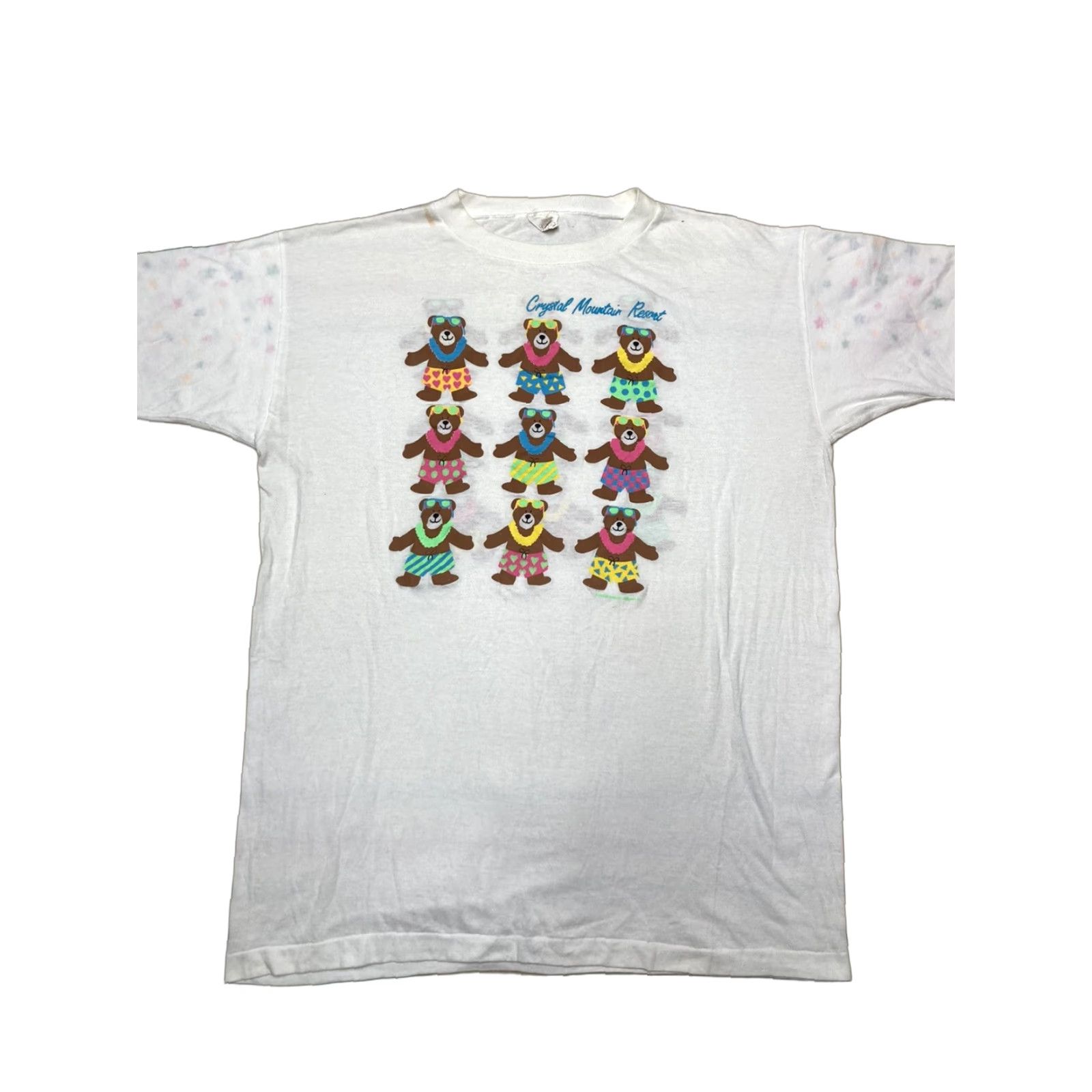 Vintage VINTAGE crystal mountain resort graphic T shirt teddy bears beach OSFA XL tall Mens Size US XL / EU 56 / 4 - 1 Thumbnail