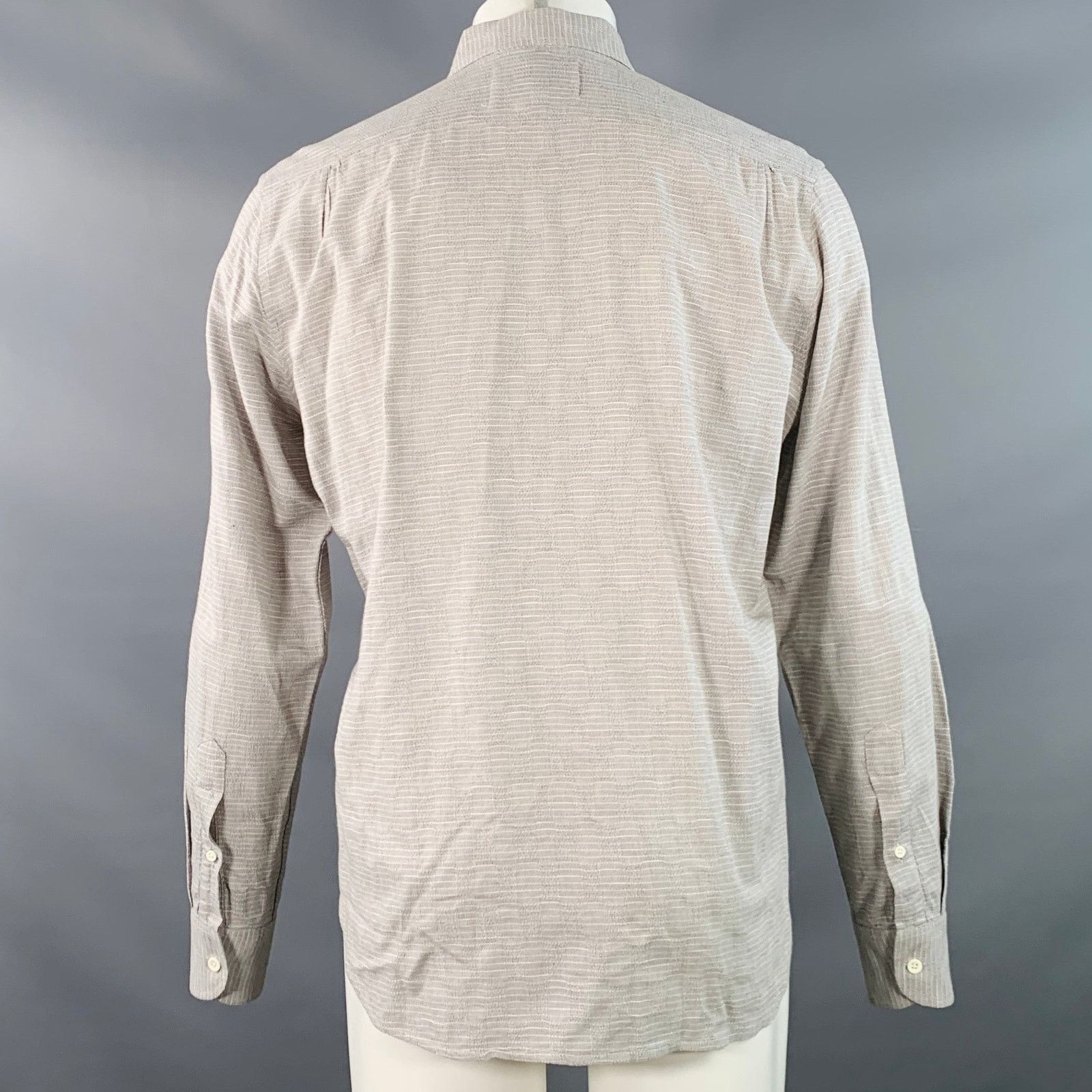 Our Legacy Grey White Cotton Button Down Collar One Pocket Long Sleeve Size US S / EU 44-46 / 1 - 4 Thumbnail