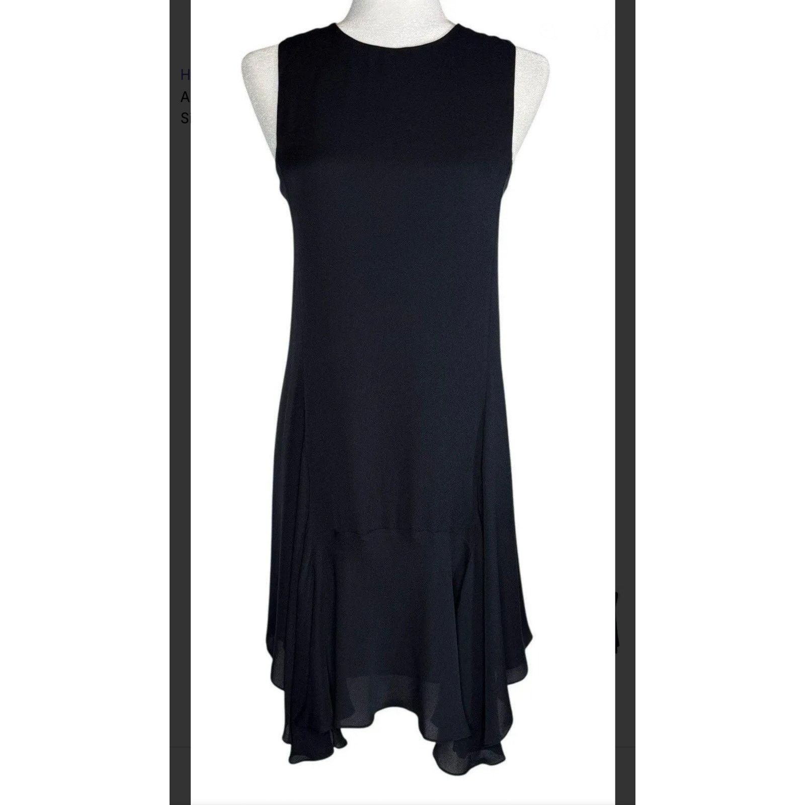 A.L.C. A.L.C. Navy Silk Sleeveless Knee-Length Dress 8 Asymmetric Size M / US 6-8 / IT 42-44 - 1 Thumbnail