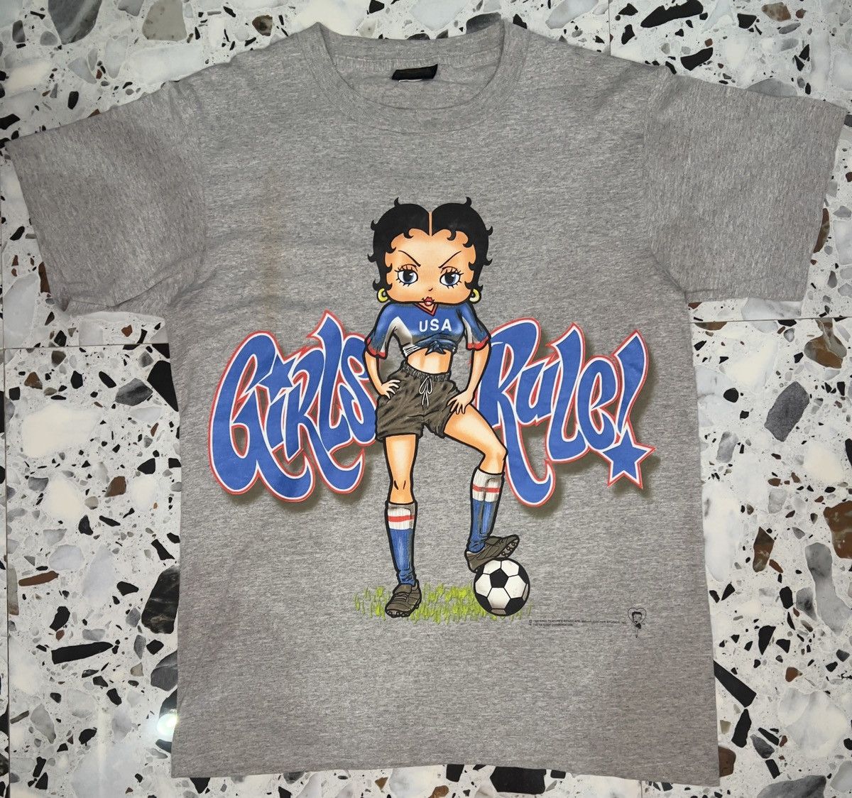 Vintage 1998 “Girls Rule” Betty Boop T-Shirt Size US M / EU 48-50 / 2 - 1 Thumbnail