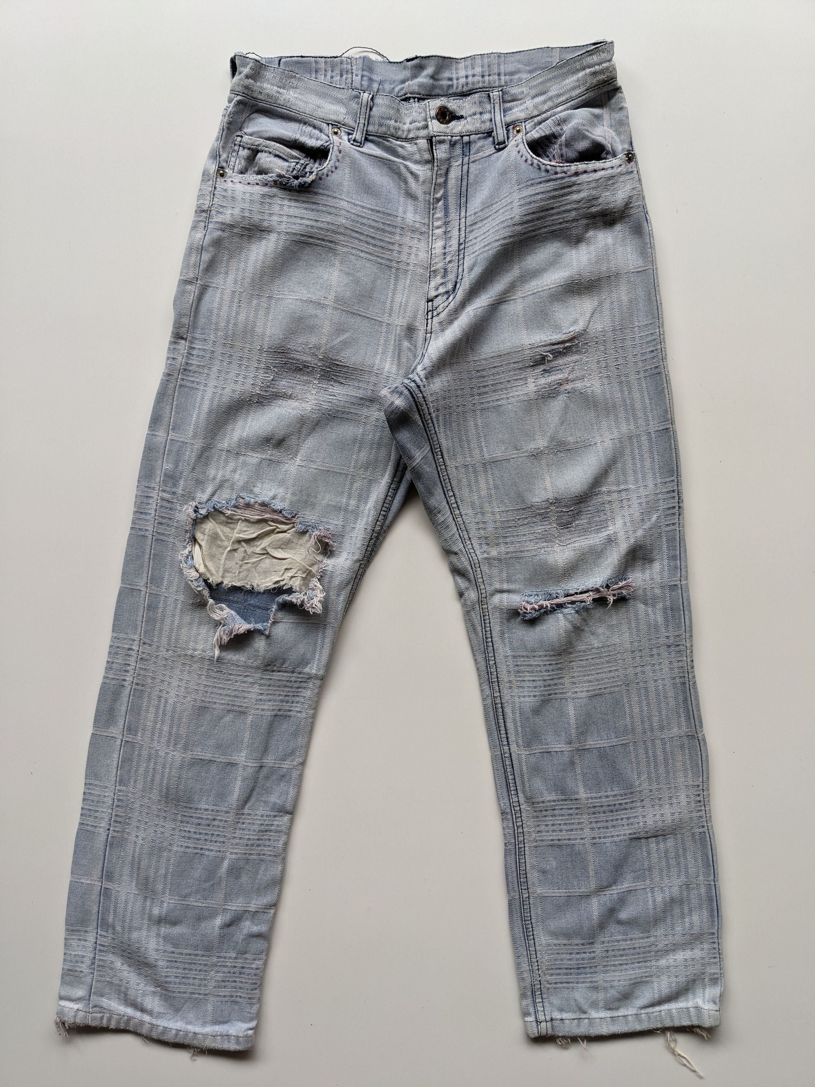 PPFM PPFM plaid distressed jeans Size US 30 / EU 46 - 2 Thumbnail
