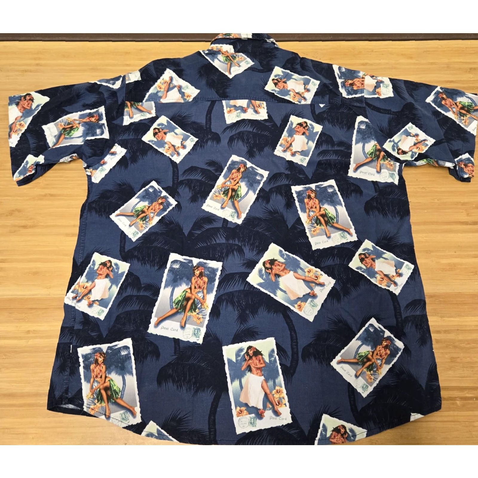 ALOHAS VINTAGE Classic Island Designs Shirt Mens XL Blue Hawaiian Aloha Button Up Pin Up Beach Short Sleeve Size US XL / EU 56 / 4 - 5 Thumbnail