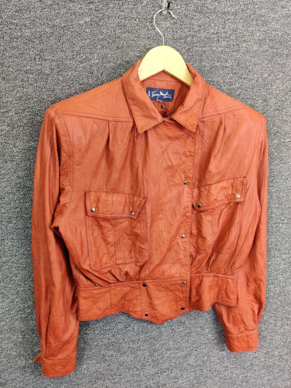 Thierry Mugler Nice ❗Thierry Mugler Bomber Leather Jacket Size US M / EU 48-50 / 2 - 6 Thumbnail