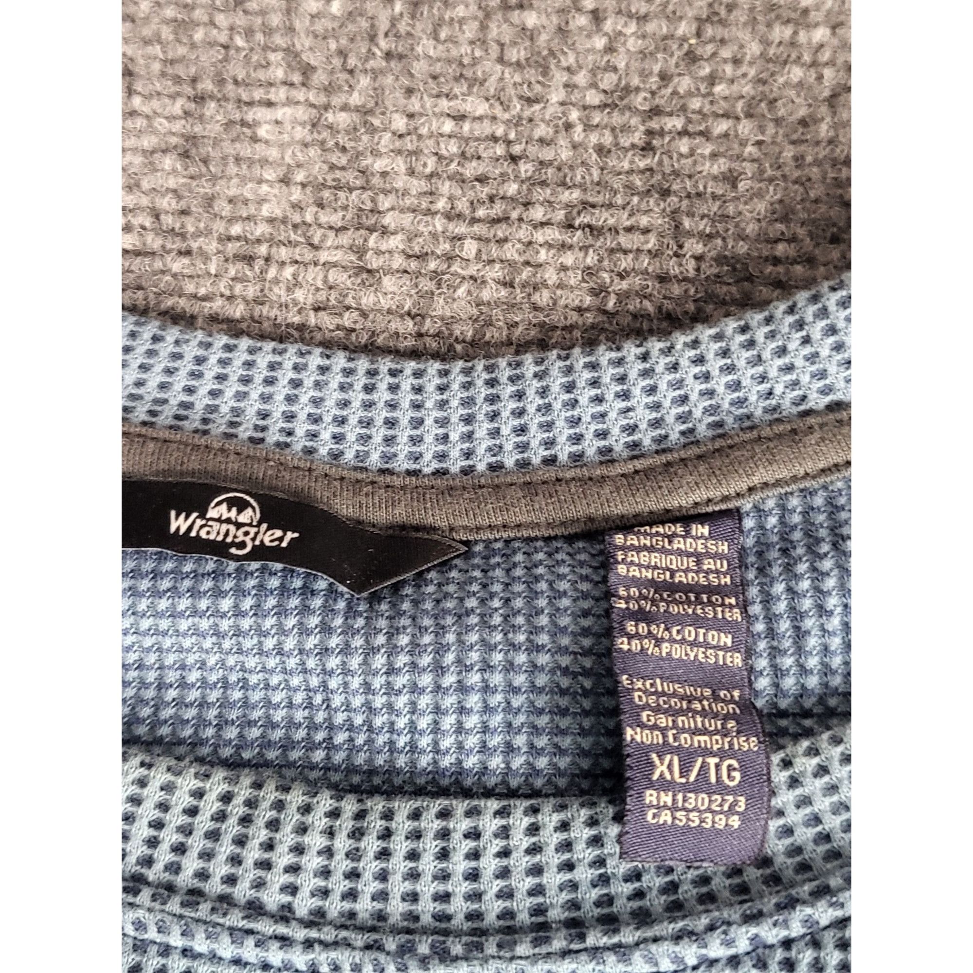 Wrangler Wrangler Long Sleeve Thermal Tshirt Men Sz XL Gingham Blue L Size US XL / EU 56 / 4 - 7 Thumbnail