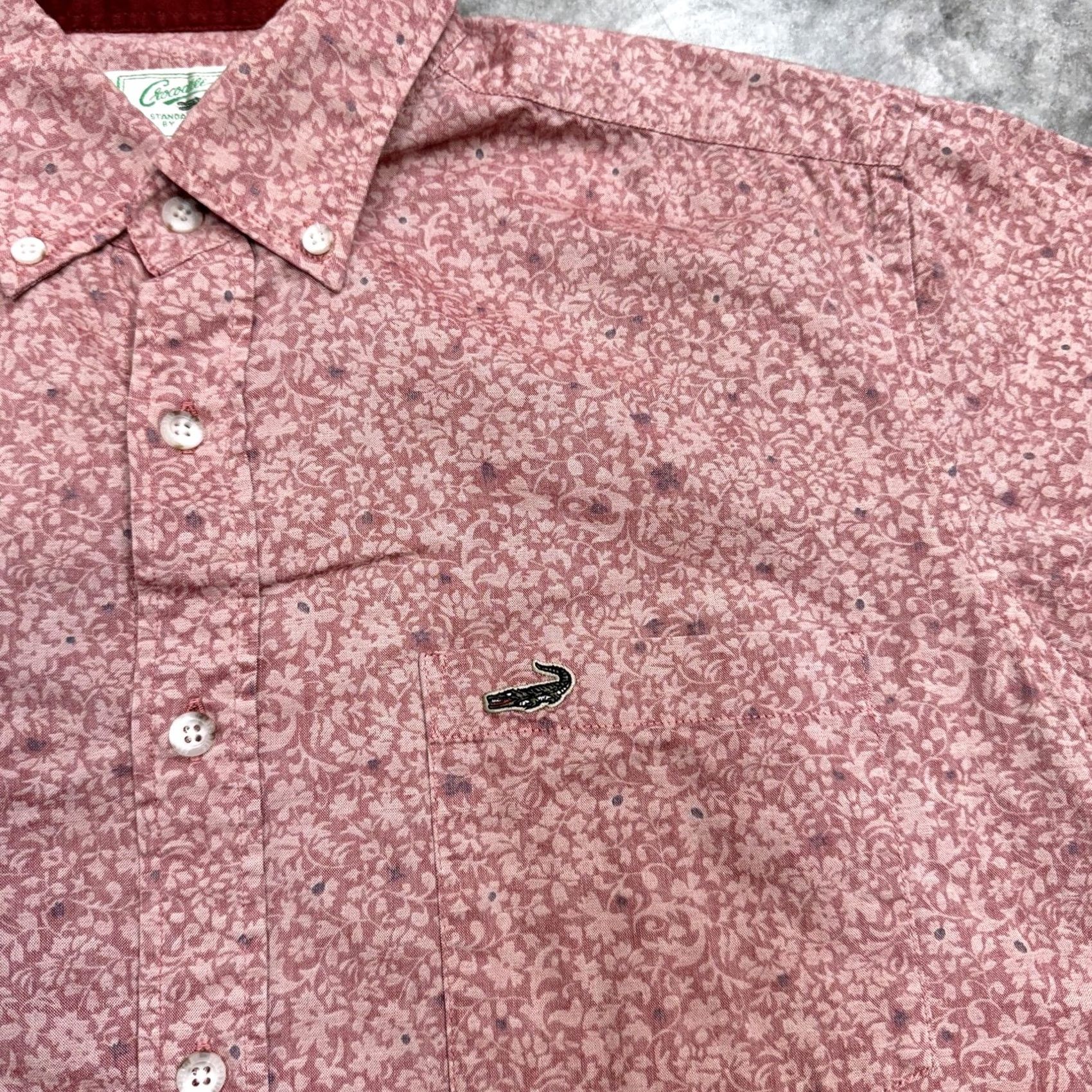 Vintage Crocodile Shirt Mens L Pink Floral Button Down Short Sleeve Japan Fabric Size US L / EU 52-54 / 3 - 2 Thumbnail