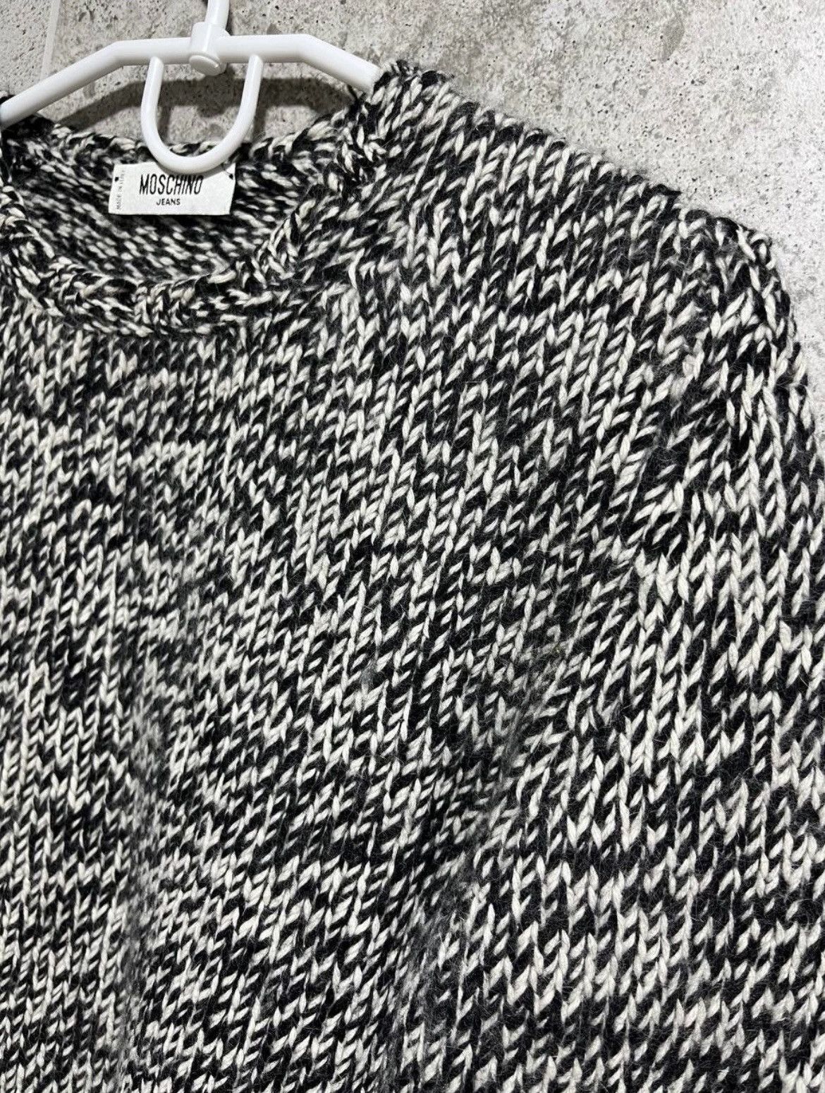 Moschino × Vintage Moschino Jeans Black White Chunky Knit Sweater Size S / US 4 / IT 40 - 6 Thumbnail