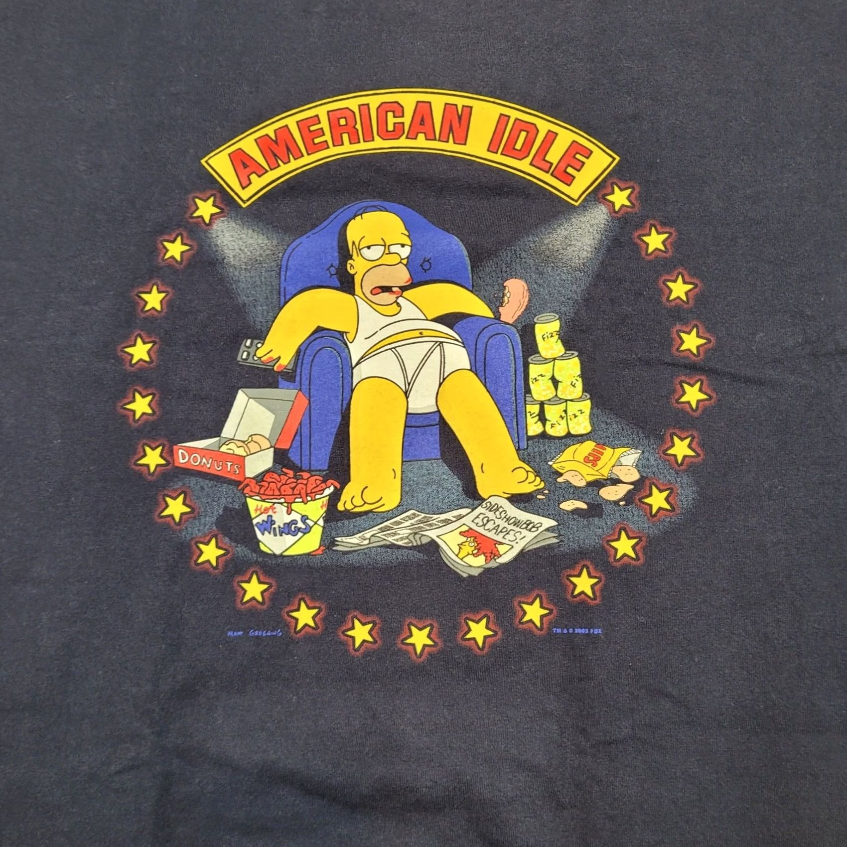 Changes VTG 2002 The Simpsons "American Idle" T-Shirt Mens 2XL Oversized Baggy Y2K Size US XXL / EU 58 / 5 - 2 Thumbnail