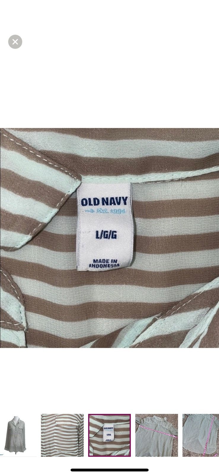 Old Navy Old navy large striped button up blouse Size L / US 10 / IT 46 - 3 Thumbnail