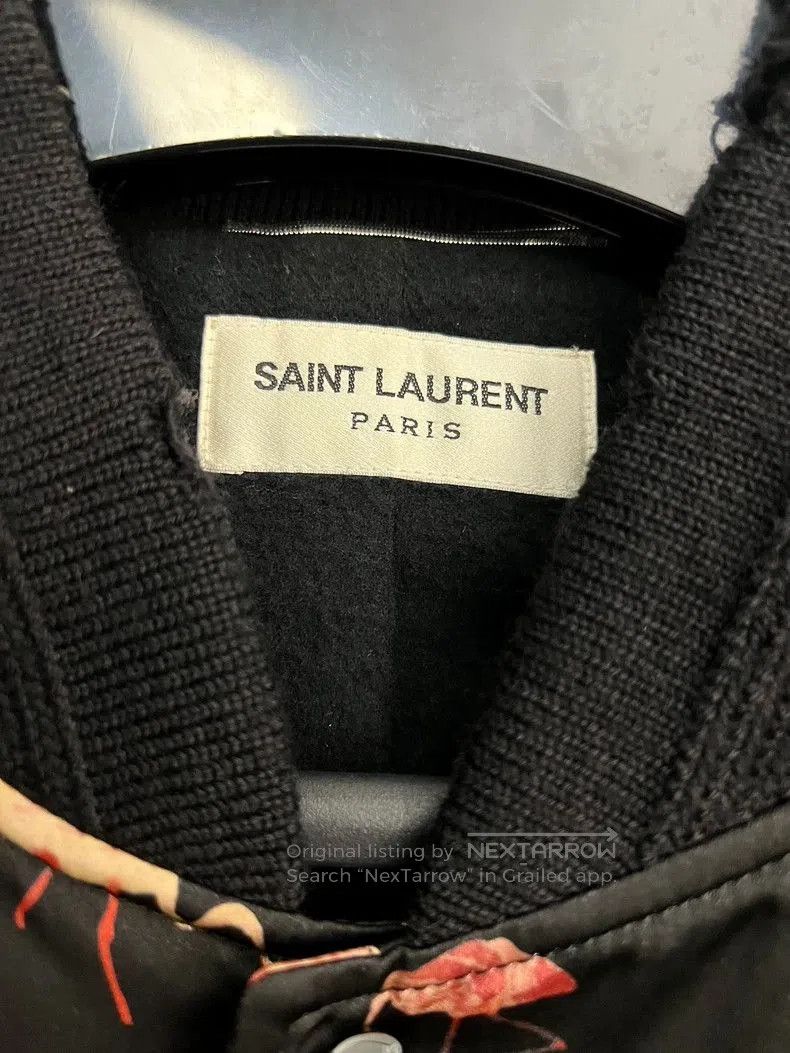 Saint Laurent Paris Saint Laurent Silk Flamingo Print Bomber Jacket. Size US S / EU 44-46 / 1 - 3 Thumbnail