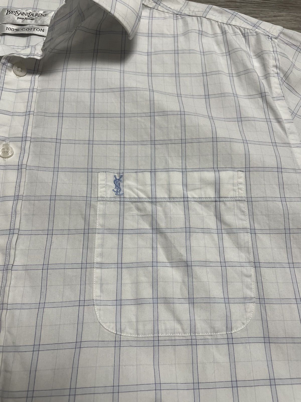 Yves Saint Laurent Vintage Yves Saint Laurent YSL Checkered Short Sleeve Shirt Size US XL / EU 56 / 4 - 5 Thumbnail