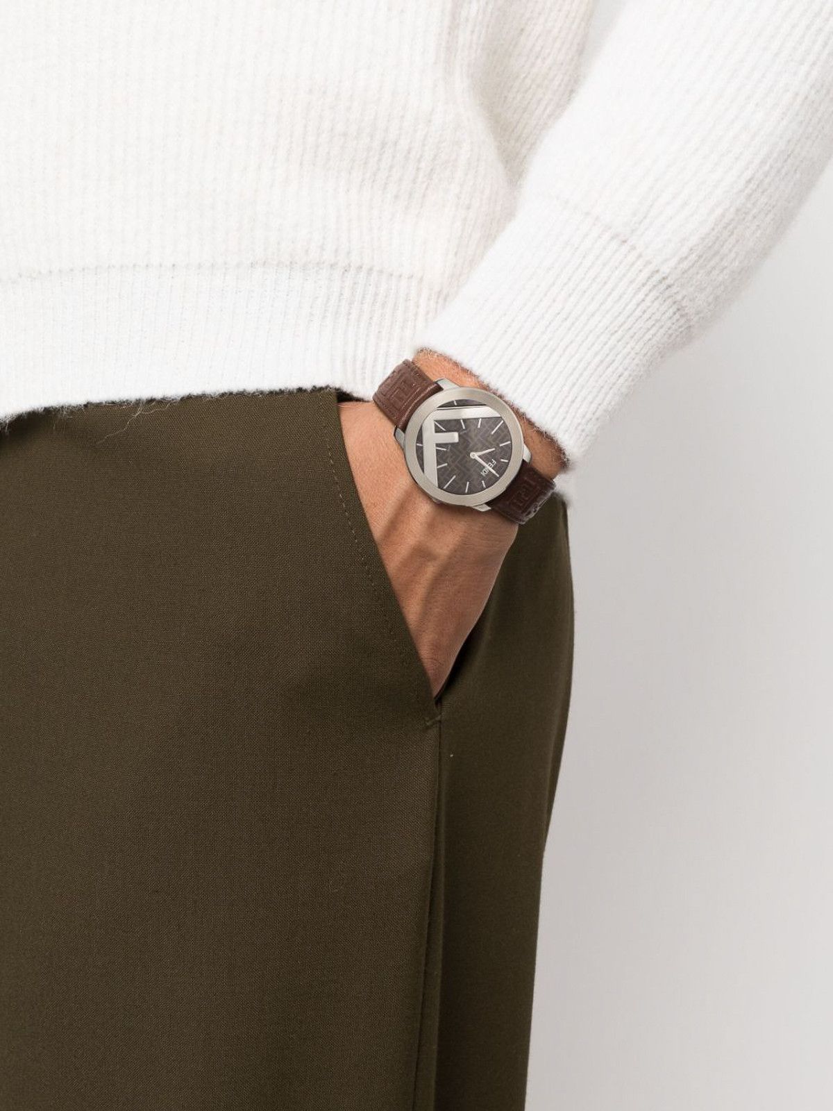 Fendi o1s1wg111224 Size: OS / Logo Watch in Brown Size ONE SIZE - 3 Thumbnail