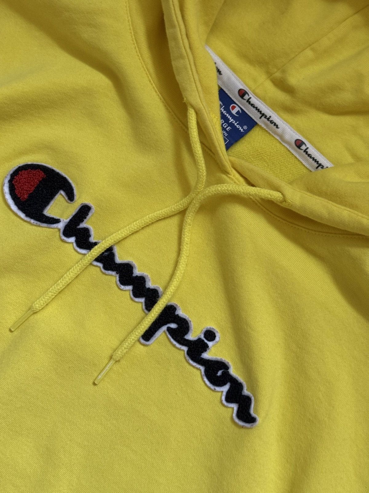 Champion Champion Yellow Cropped Hoodie Size L / US 10 / IT 46 - 5 Thumbnail