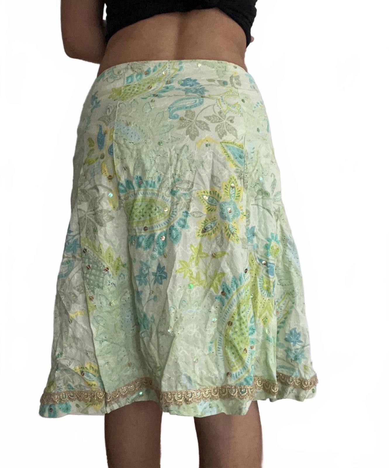 Express Women’s green cotton colorful skirt Size 26" / US 2 / IT 38 - 7 Thumbnail
