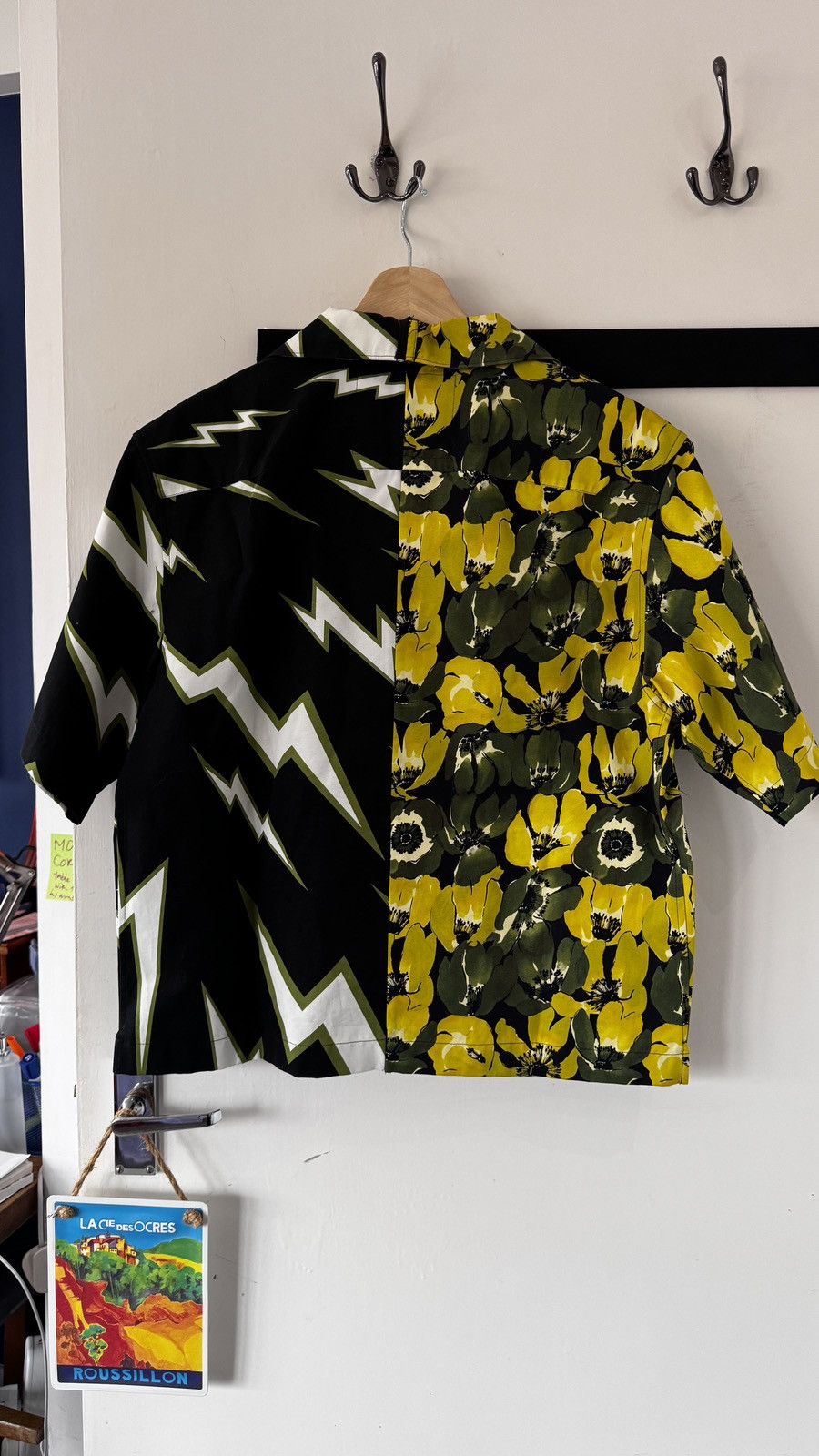 Prada × Raf Simons Prada split bowling shirt fw19 - frankenstein / banana Size US S / EU 44-46 / 1 - 3 Thumbnail