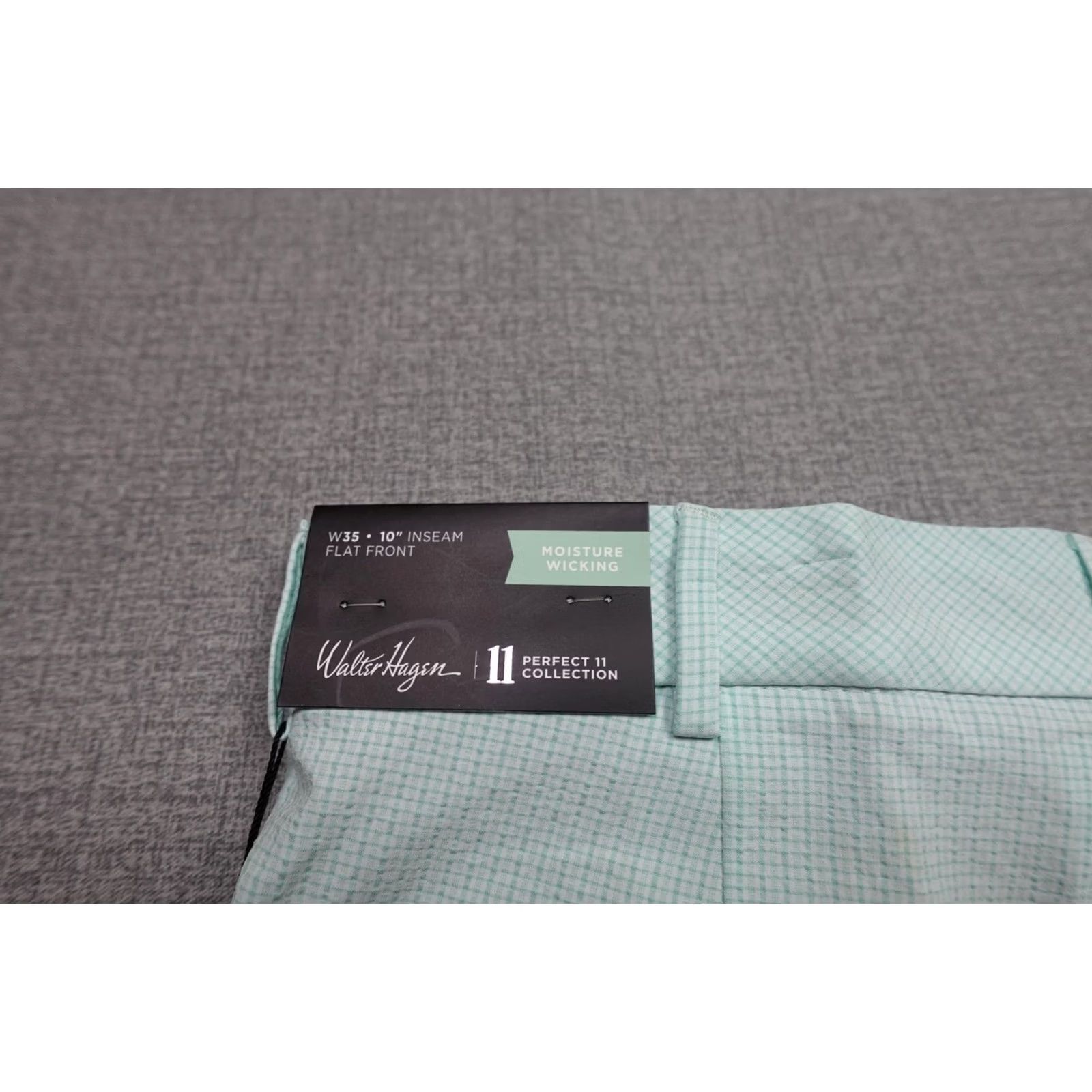 Vintage Walter Hagen Perfect 11 Shorts Mens 35 Light Green Seersucker 10 Inseam NWT Size US 35 - 2 Thumbnail