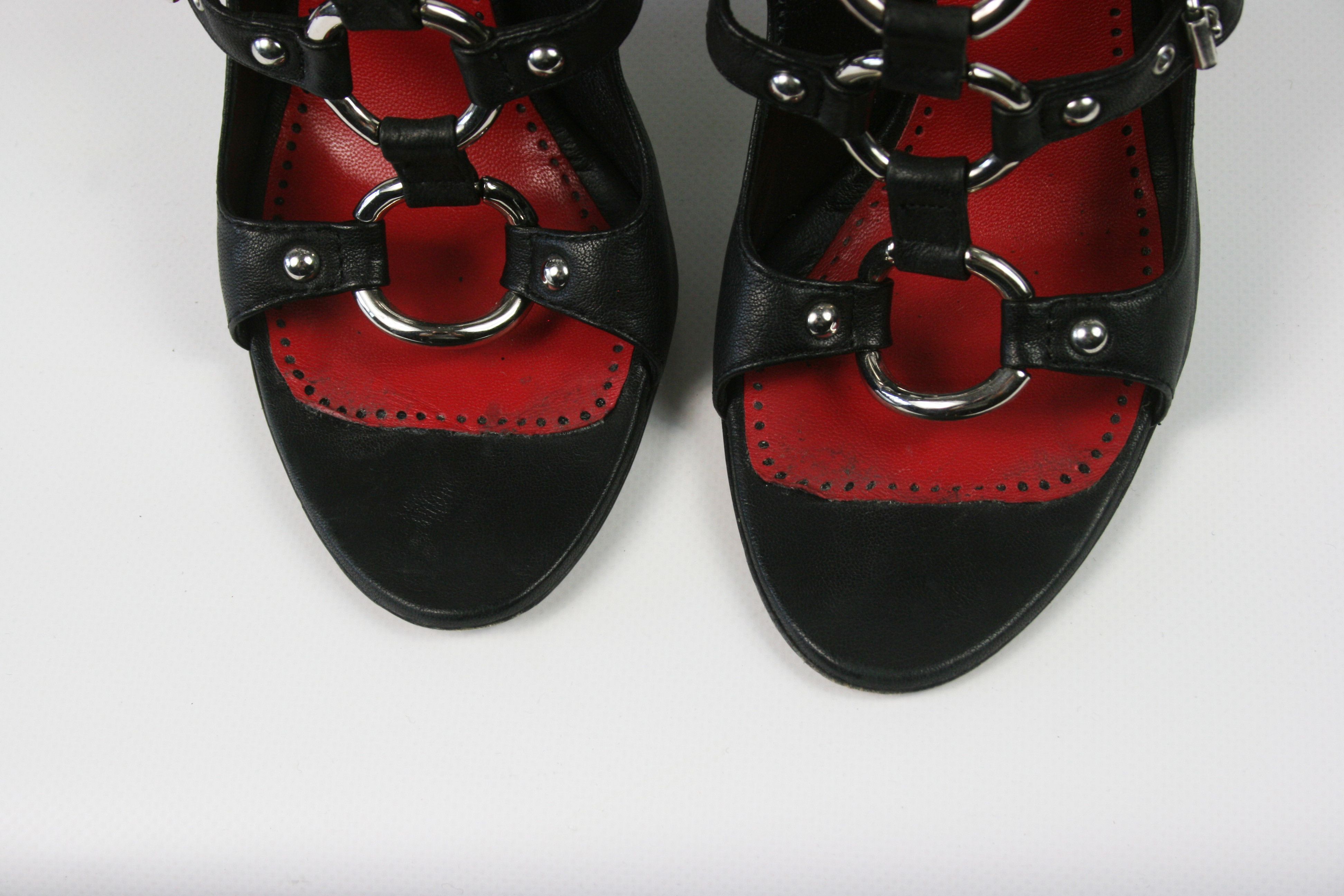 Moschino 00S Y2K Gladiator Heels Vintage Size US 9 / IT 39 - 6 Thumbnail