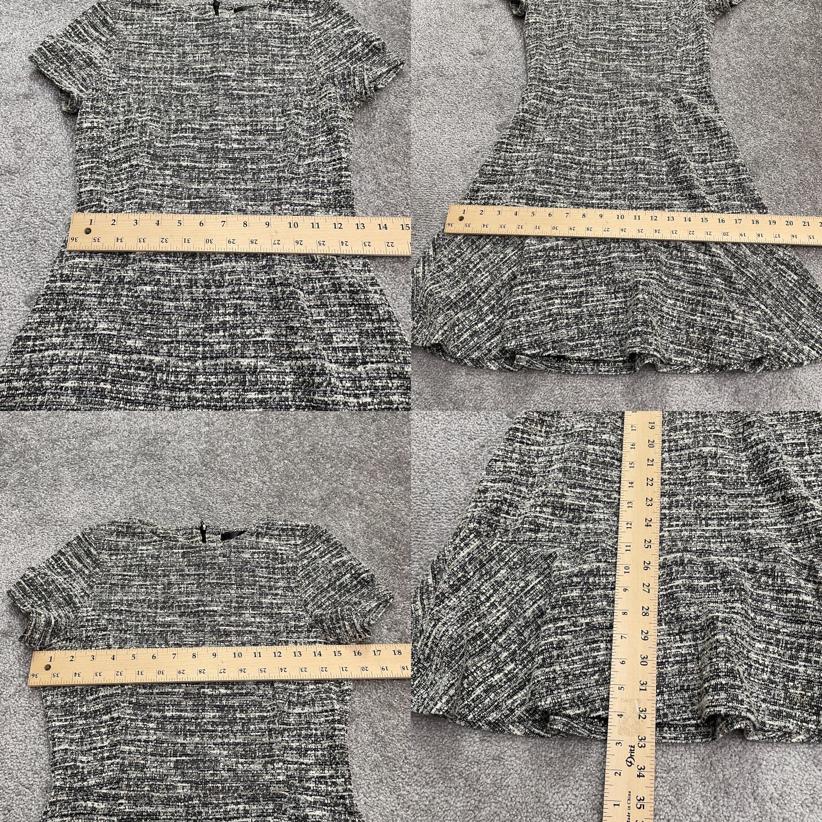 AQUA Aqua Dress Womens A-Line Knee Length Gray Short Sleeve M Medium Solid Zipper Casual Sleeve Vintage No Size 32" / US 10 / IT 46 - 8 Thumbnail