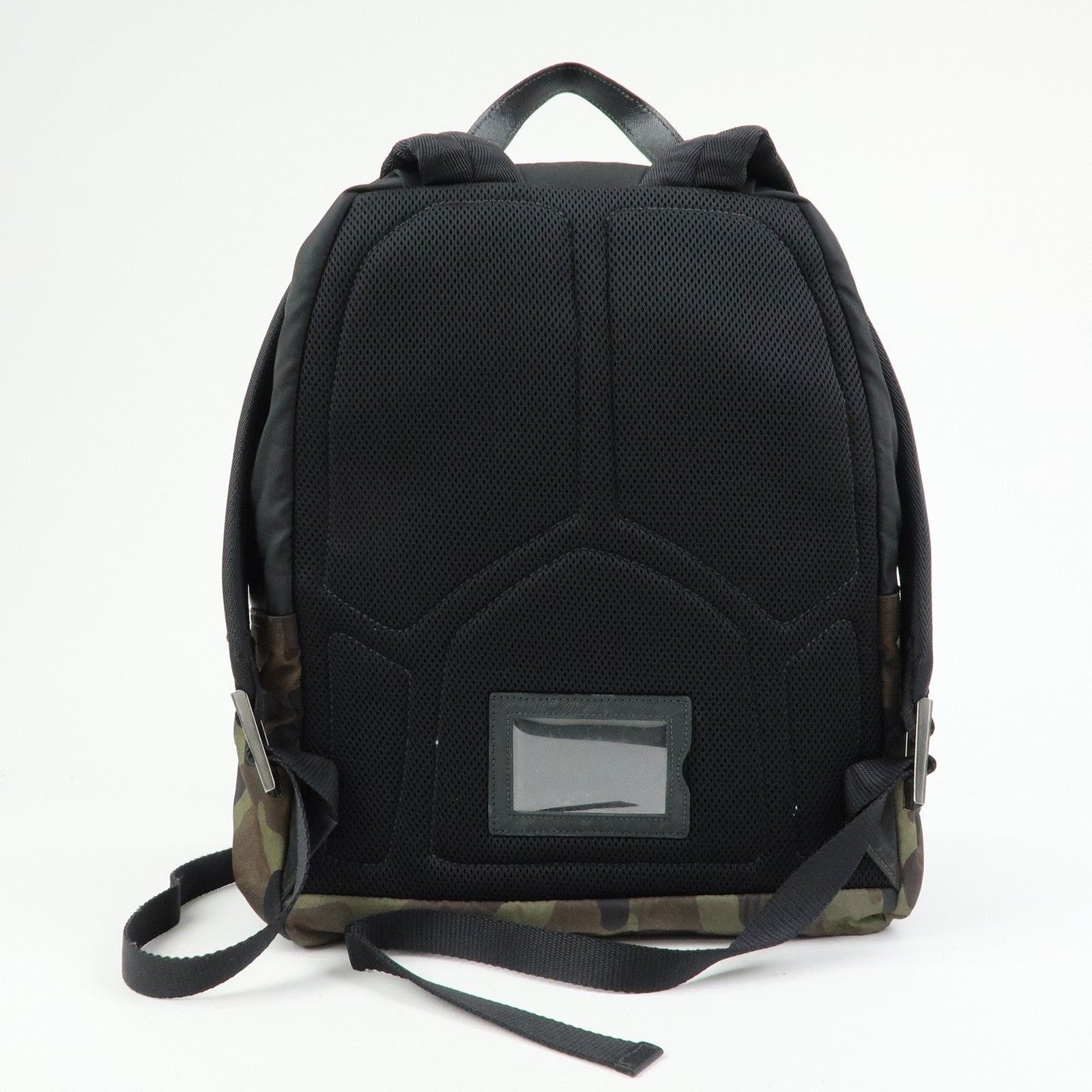 Prada Prada Triangle Logo Nylon Leather Backpack Camouflage Size ONE SIZE - 2 Thumbnail