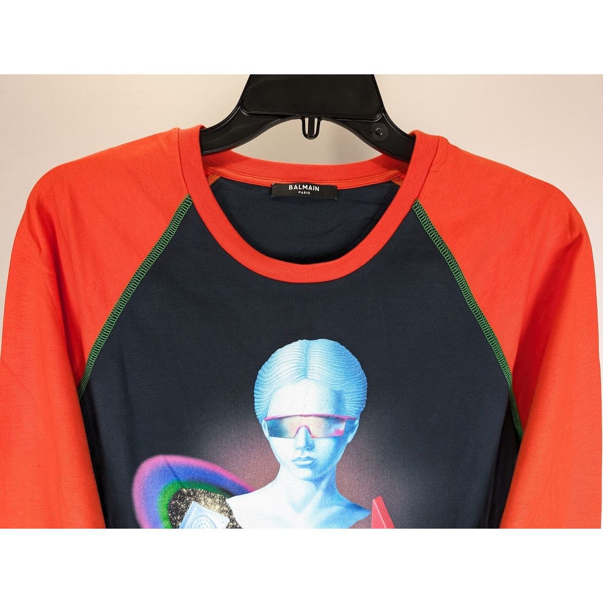 Balmain o1rshd1 Q:2 / Space Long Sleeve T-Shirt in Red M Size US M / EU 48-50 / 2 - 5 Thumbnail