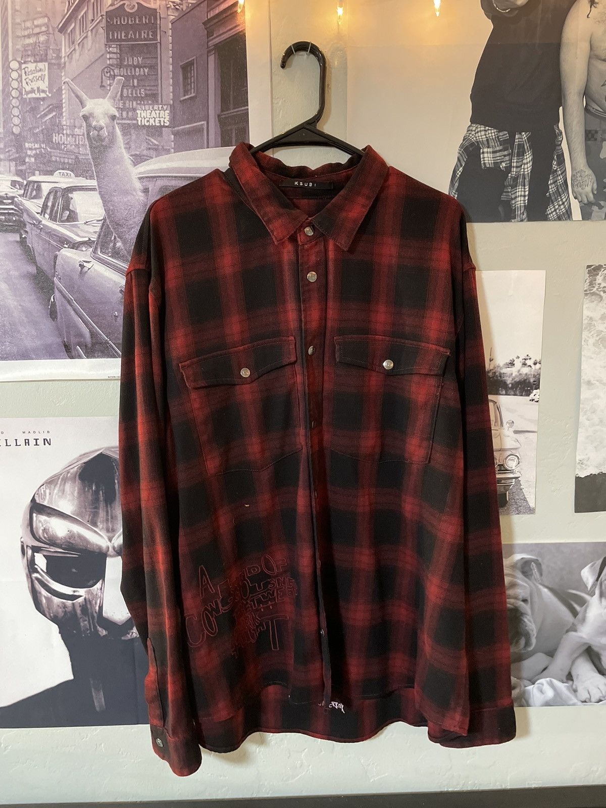 image of Ksubi Flannel in Red, Men's (Size XL)