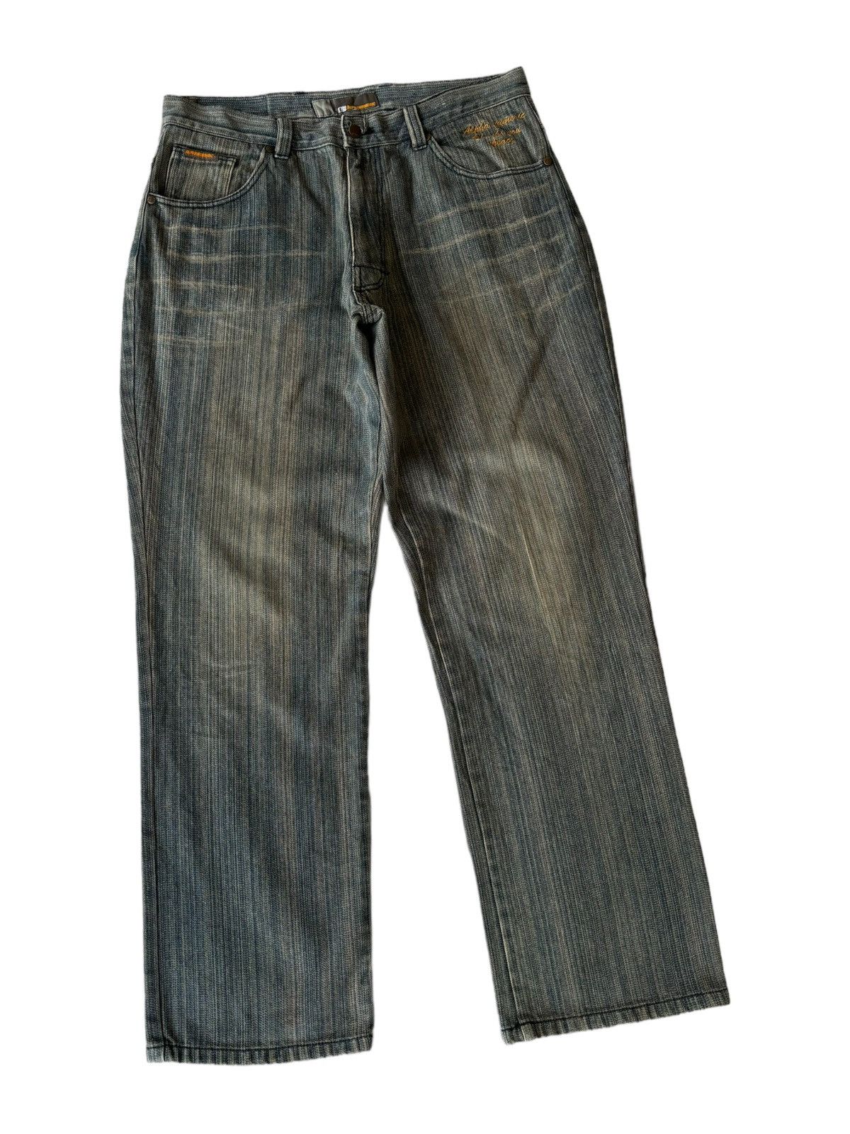 Alphanumeric Alphanumeric Pinstriped Wide Baggy Jeans Size US 34 / EU 50 - 2 Thumbnail