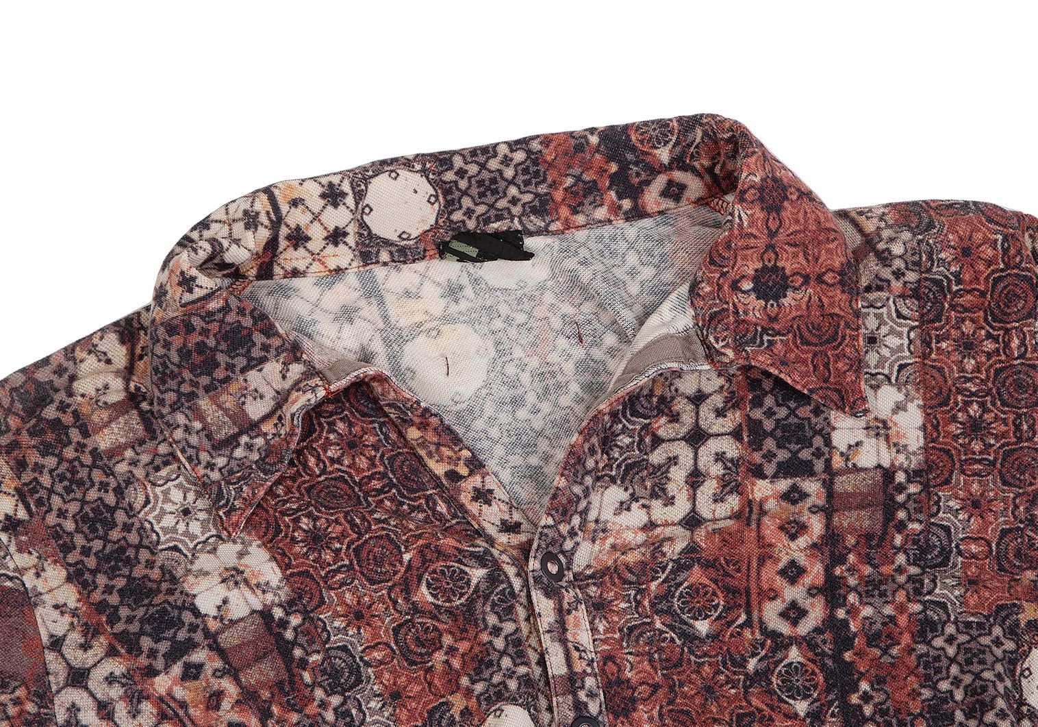 Jean Paul Gaultier Cotton Patterned Snap Button Polo Shirt in Brown Size US M / EU 48-50 / 2 - 3 Thumbnail