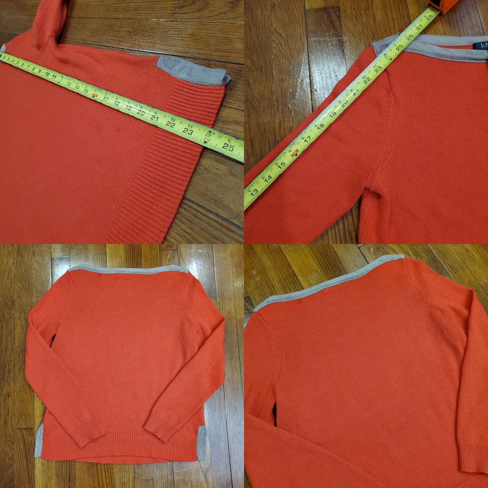 Ralph Lauren Lauren Ralph Lauren Sweater Womens Petite Medium Orange Boatneck Knit Trim Size M / US 6-8 / IT 42-44 - 8 Thumbnail