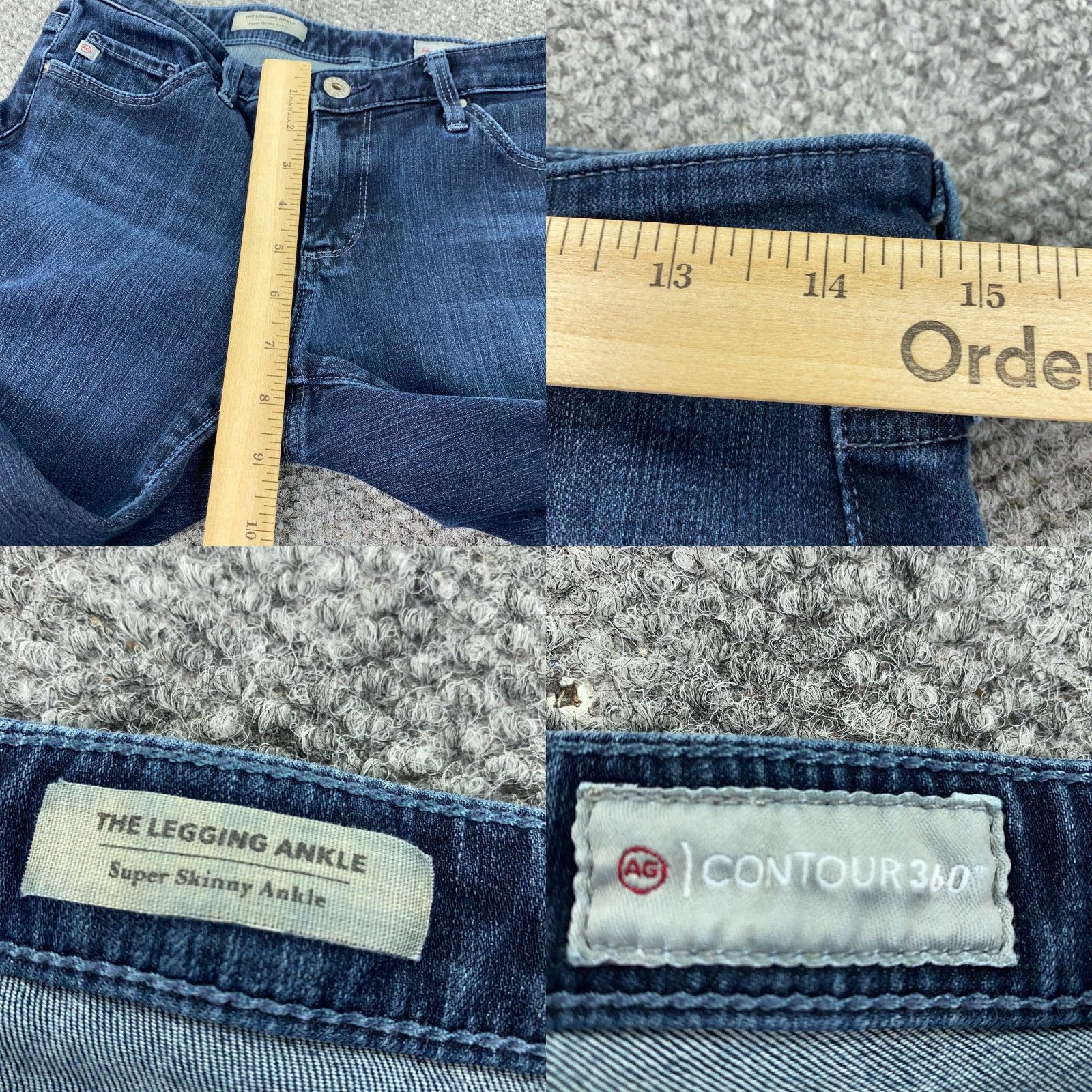 Vintage AG Adriano Goldschmied Legging Ankle Jeans Womens 28 Contour 360 Super Skinny Size 29" - 8 Thumbnail