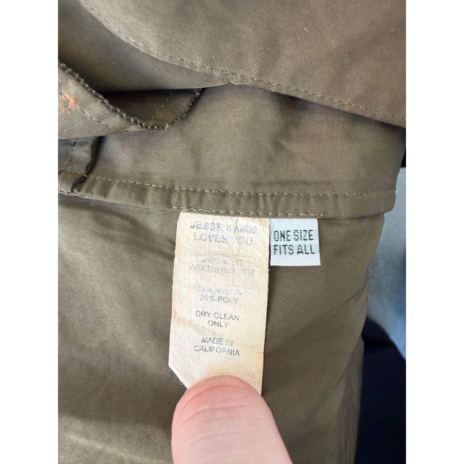 Jesse Kamm Jesse Kamm Olive Green Trench Coat Size ONE SIZE - 5 Thumbnail