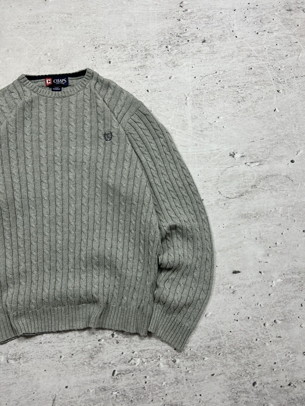 Chaps Ralph Lauren 💥Vintage Ralph Lauren Chaps Knitted Grey Sweater 00s Og💥 Size US S / EU 44-46 / 1 - 3 Thumbnail