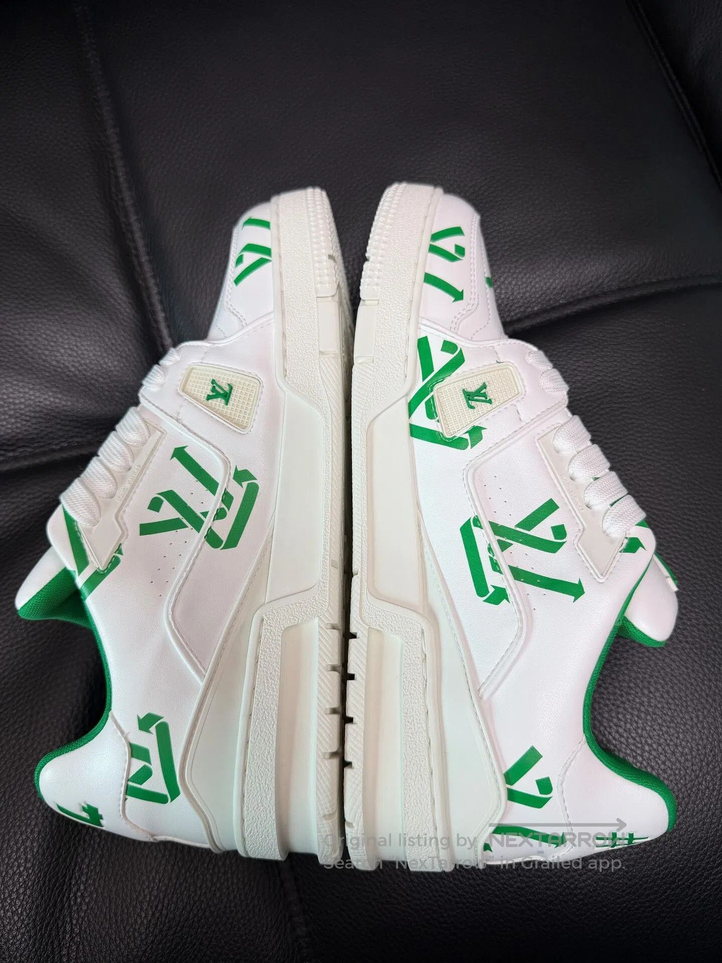 Louis Vuitton LV Trainer White Green Eco Series. Size US 8 / EU 41 - 6 Thumbnail