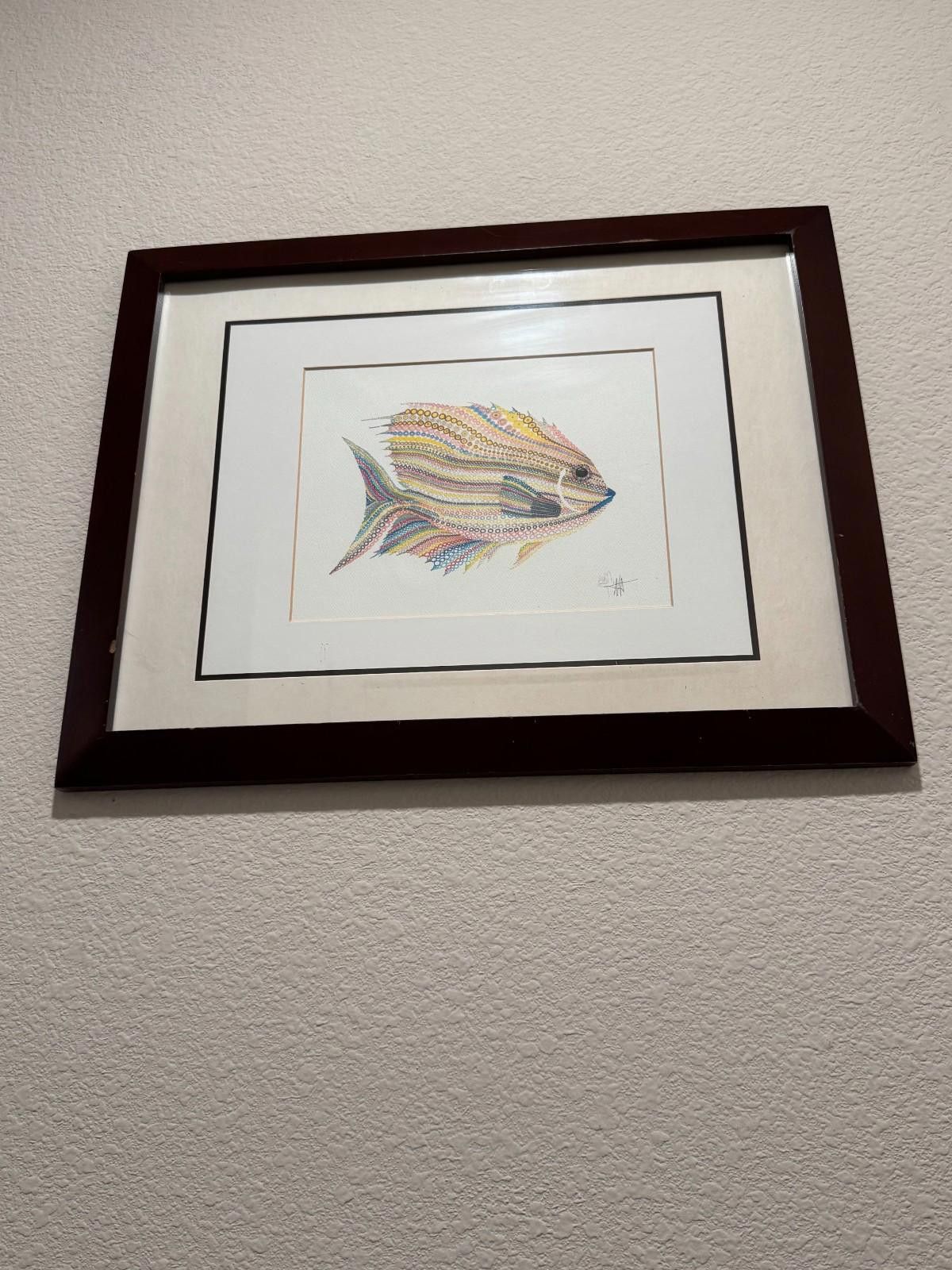 Other Scott Wright La Jolla Artist Framed Lionfish Watercolor Artw Size ONE SIZE - 6 Thumbnail