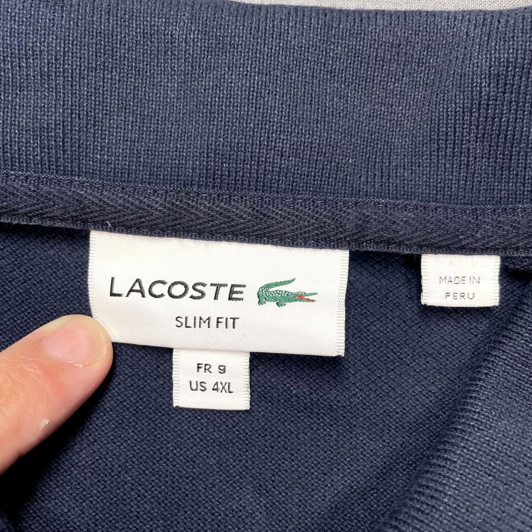Lacoste Lacoste Polo Shirt Mens 4XL Blue Slim Fit Script Logo Cotton Made Peru Size US XXL / EU 58 / 5 - 3 Thumbnail