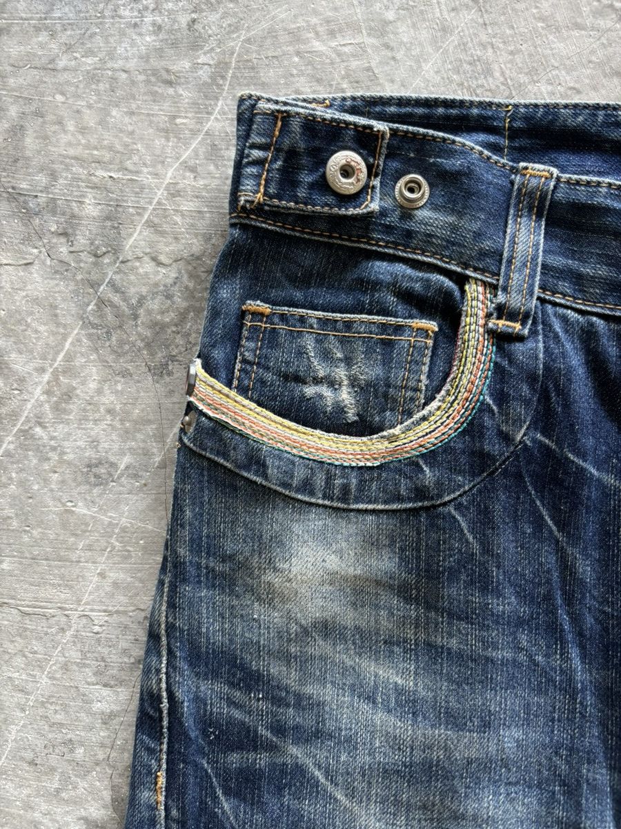 If Six Was Nine SICK FLARE RED PEPPER JEANS DISTRESSED JAPANESE PUNK GOTH Size US 31 - 15 Thumbnail