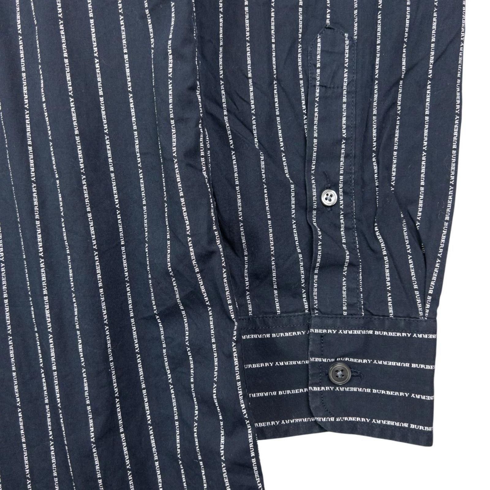 Burberry Vintage Burberry Text Stripe Long Sleeve Button Up Shirt L Size US L / EU 52-54 / 3 - 4 Thumbnail