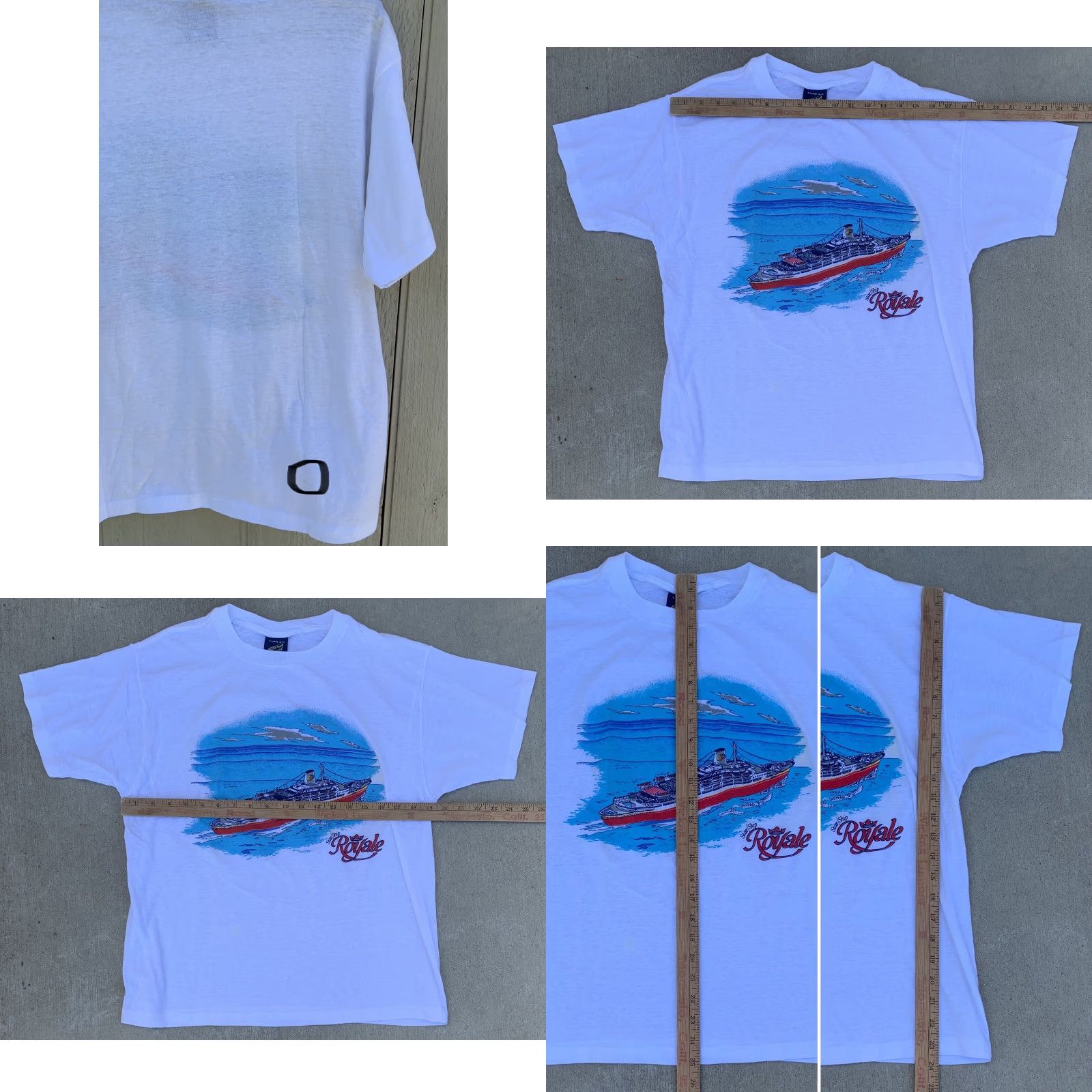 Vintage VINTAGE Sneakers T-Shirt, Star Ship Royal graphic tee, 80s, XL, White, Men, Short Sleeve, Single Stitch, Cotton/Polyester Blend, Made in USA Size US XL / EU 56 / 4 - 11 Thumbnail
