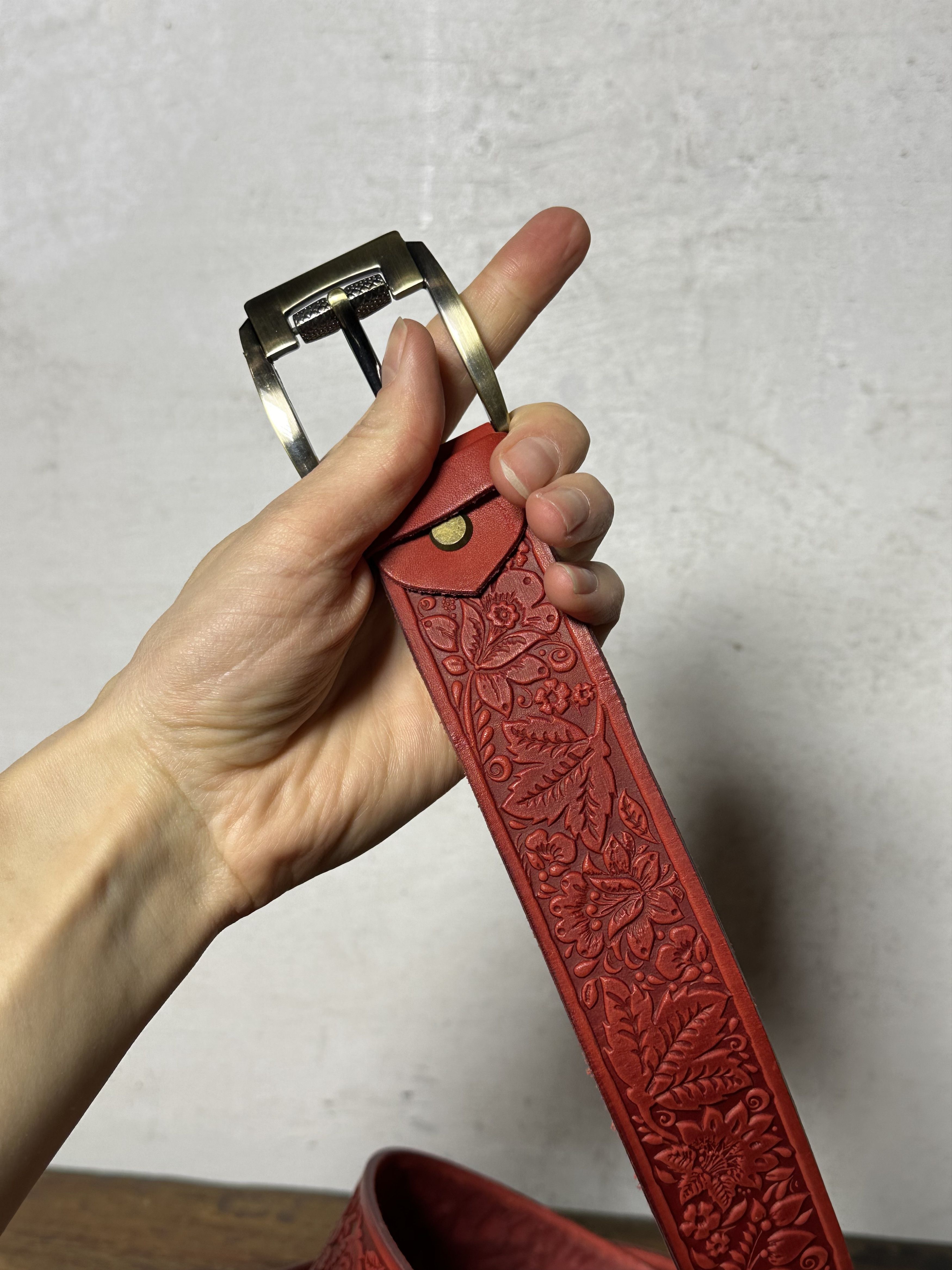 Saddleback Leather Leather Stamped Boho Belt Size ONE SIZE - 7 Thumbnail