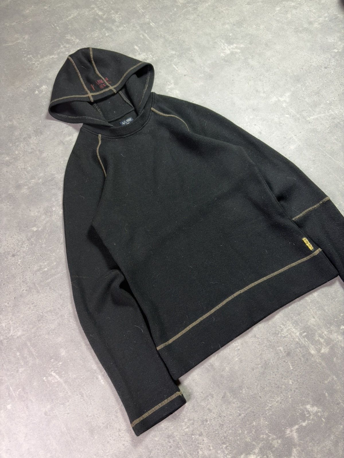 Armani 00s Armani Jeans Slim Fit Big Hood Archival Wool Hoodie M L Size US M / EU 48-50 / 2 - 7 Thumbnail