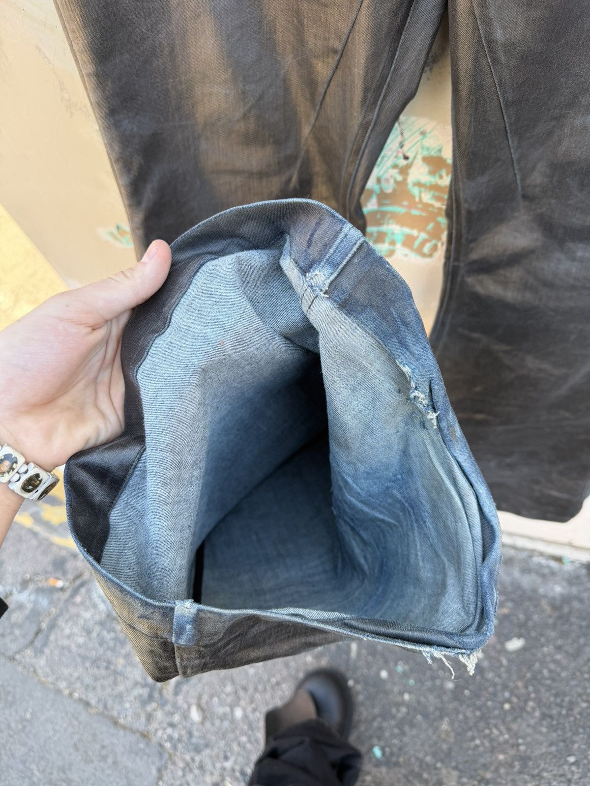 Rick Owens Rick Owens Black Waxed Coated Bolan Size US 30 / EU 46 - 11 Thumbnail