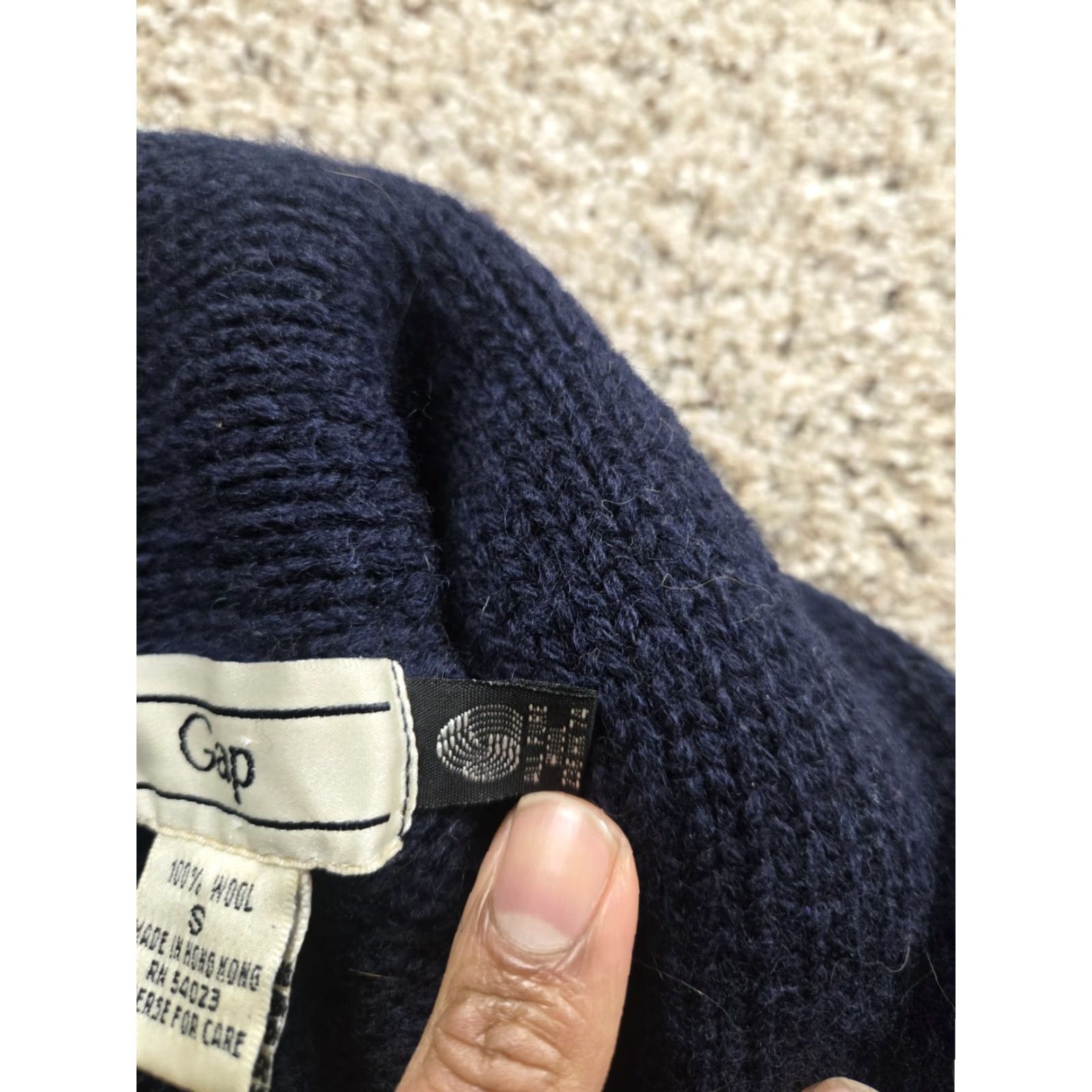 Gap VINTAGE Gap Knit Sweater Mens Small Blue Striped Shawl Collar Pullover Long Sleeve 80s Wool Knit Decade: 80s Size US S / EU 44-46 / 1 - 6 Thumbnail