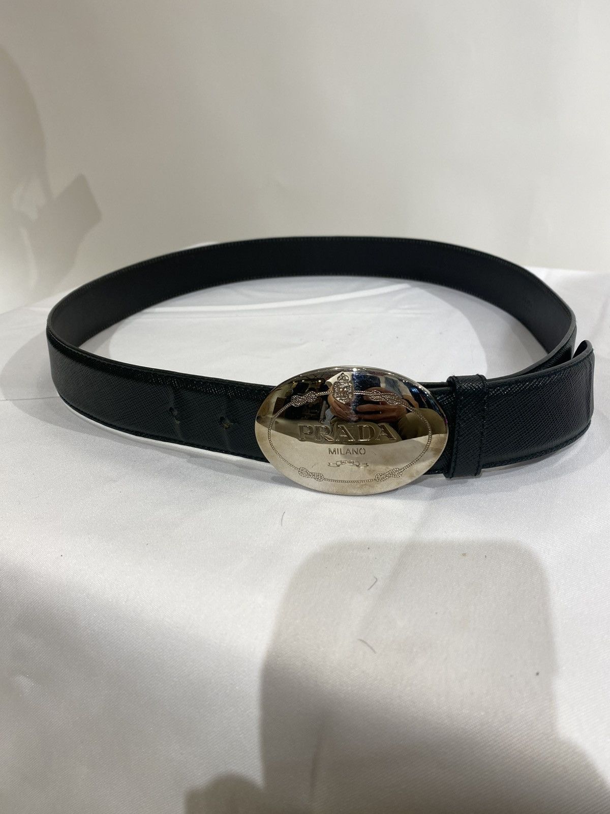 Prada PRADA MILANO LOGO BUCKLED BELT 36 to 40 Size 36 - 2 Thumbnail
