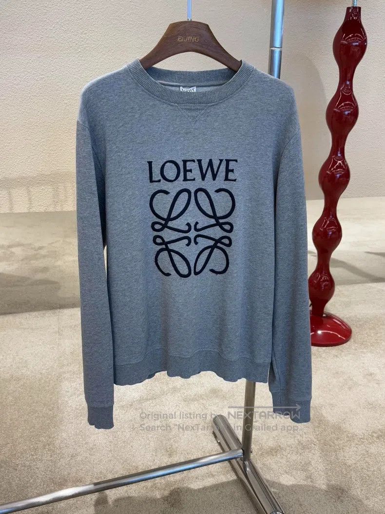 Loewe Loewe Gray Large Embroidered Sweatshirt Size L / US 10 / IT 46 - 1 Thumbnail